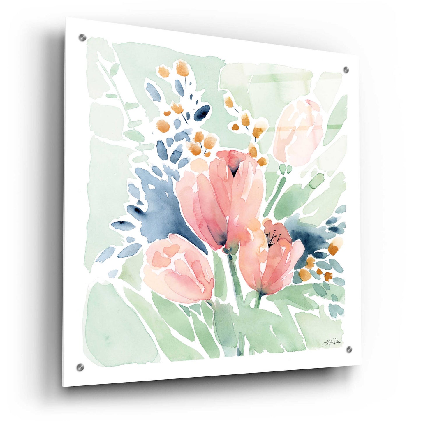 Epic Art 'Tulip Bower' by Katrina Pete, Acrylic Glass Wall Art,24x24