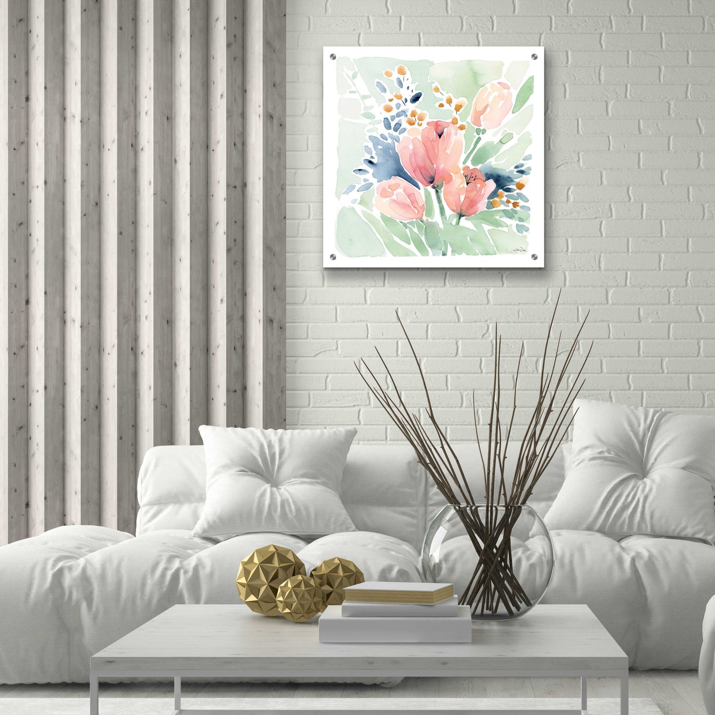 Epic Art 'Tulip Bower' by Katrina Pete, Acrylic Glass Wall Art,24x24