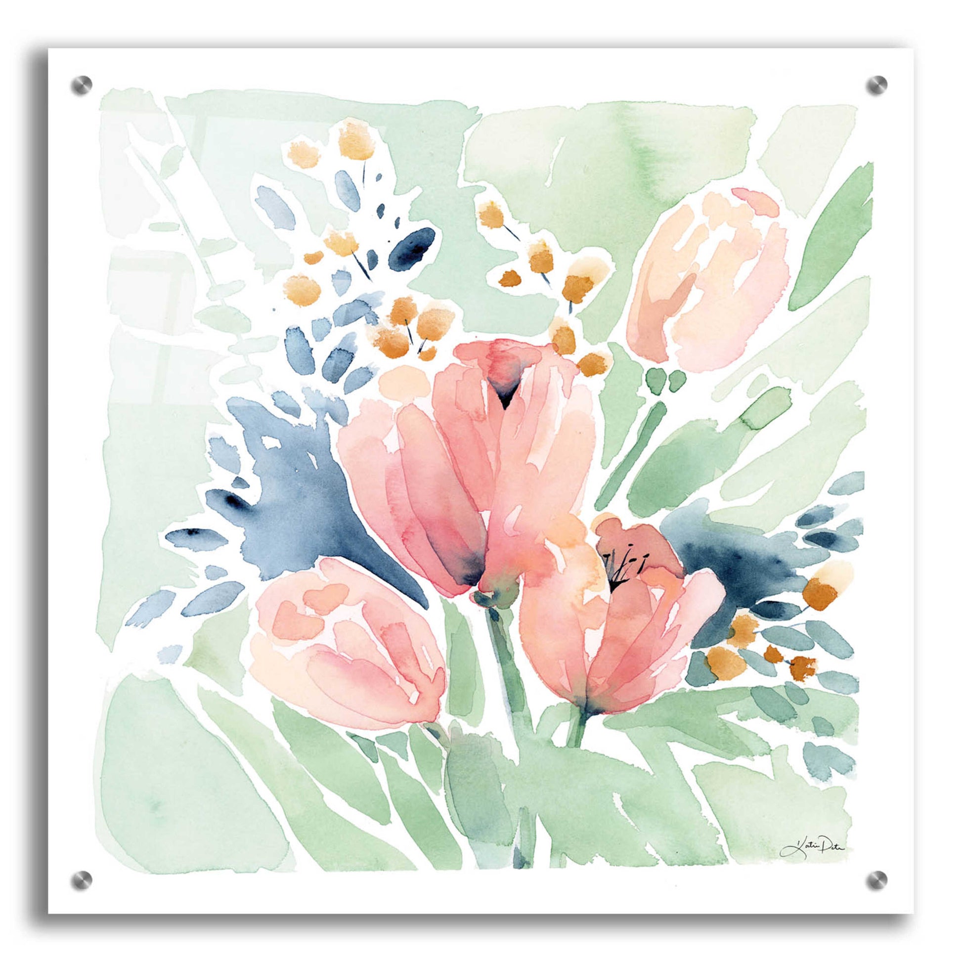 Epic Art 'Tulip Bower' by Katrina Pete, Acrylic Glass Wall Art,24x24