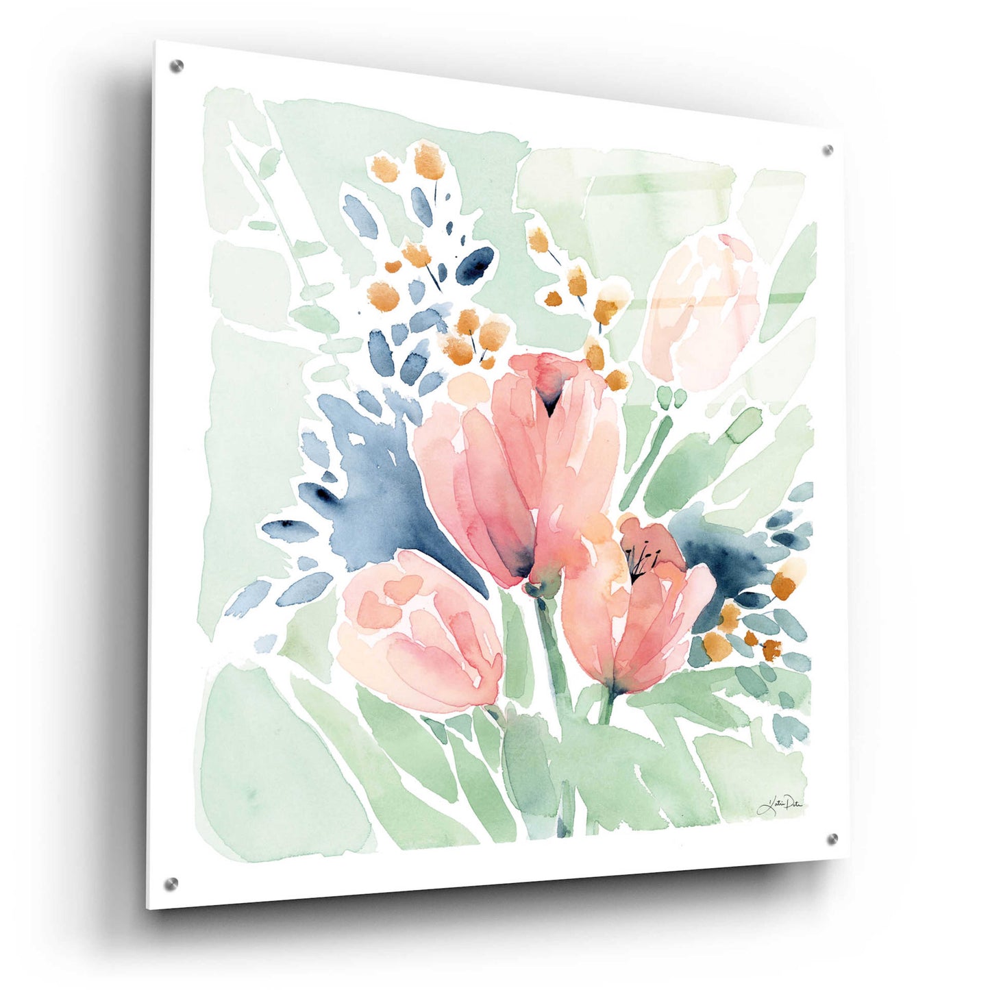 Epic Art 'Tulip Bower' by Katrina Pete, Acrylic Glass Wall Art,36x36