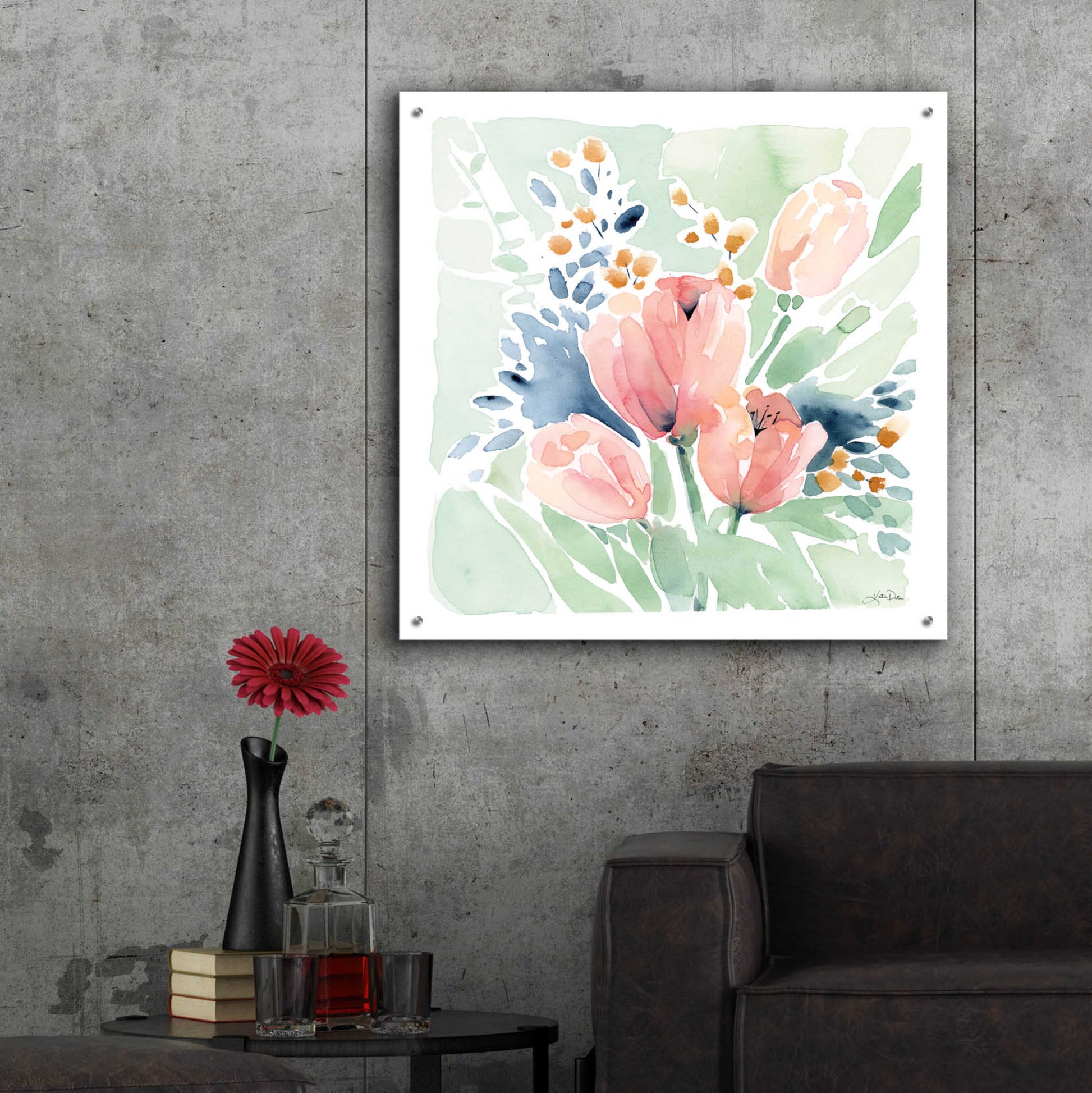 Epic Art 'Tulip Bower' by Katrina Pete, Acrylic Glass Wall Art,36x36