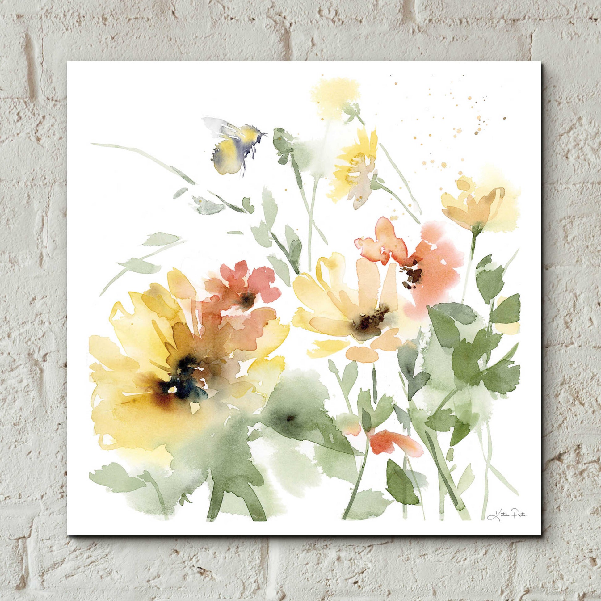 Epic Art 'Sunflower Meadow I' by Katrina Pete, Acrylic Glass Wall Art,12x12