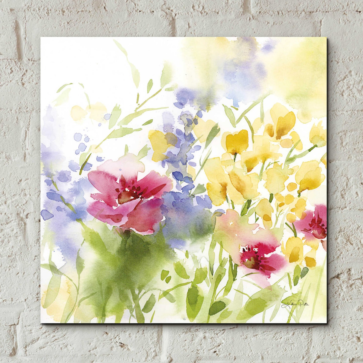 Epic Art 'Spring Meadow I' by Katrina Pete, Acrylic Glass Wall Art,12x12