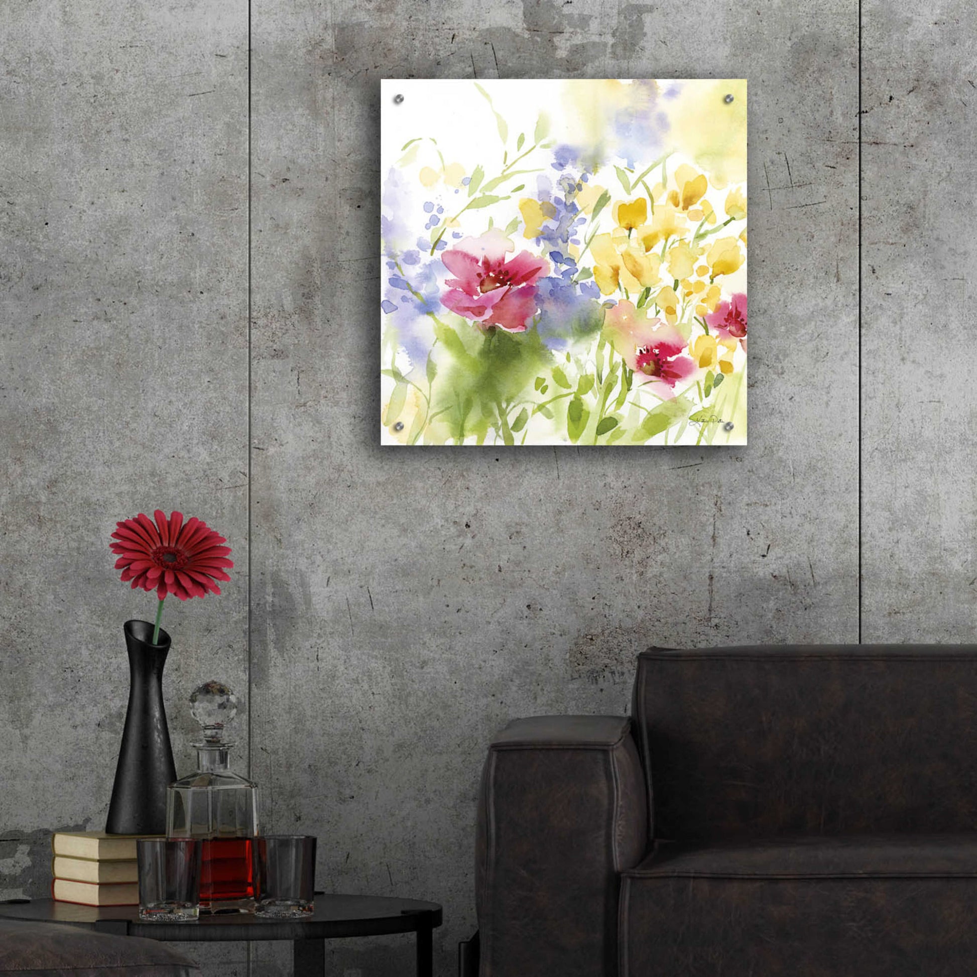 Epic Art 'Spring Meadow I' by Katrina Pete, Acrylic Glass Wall Art,24x24