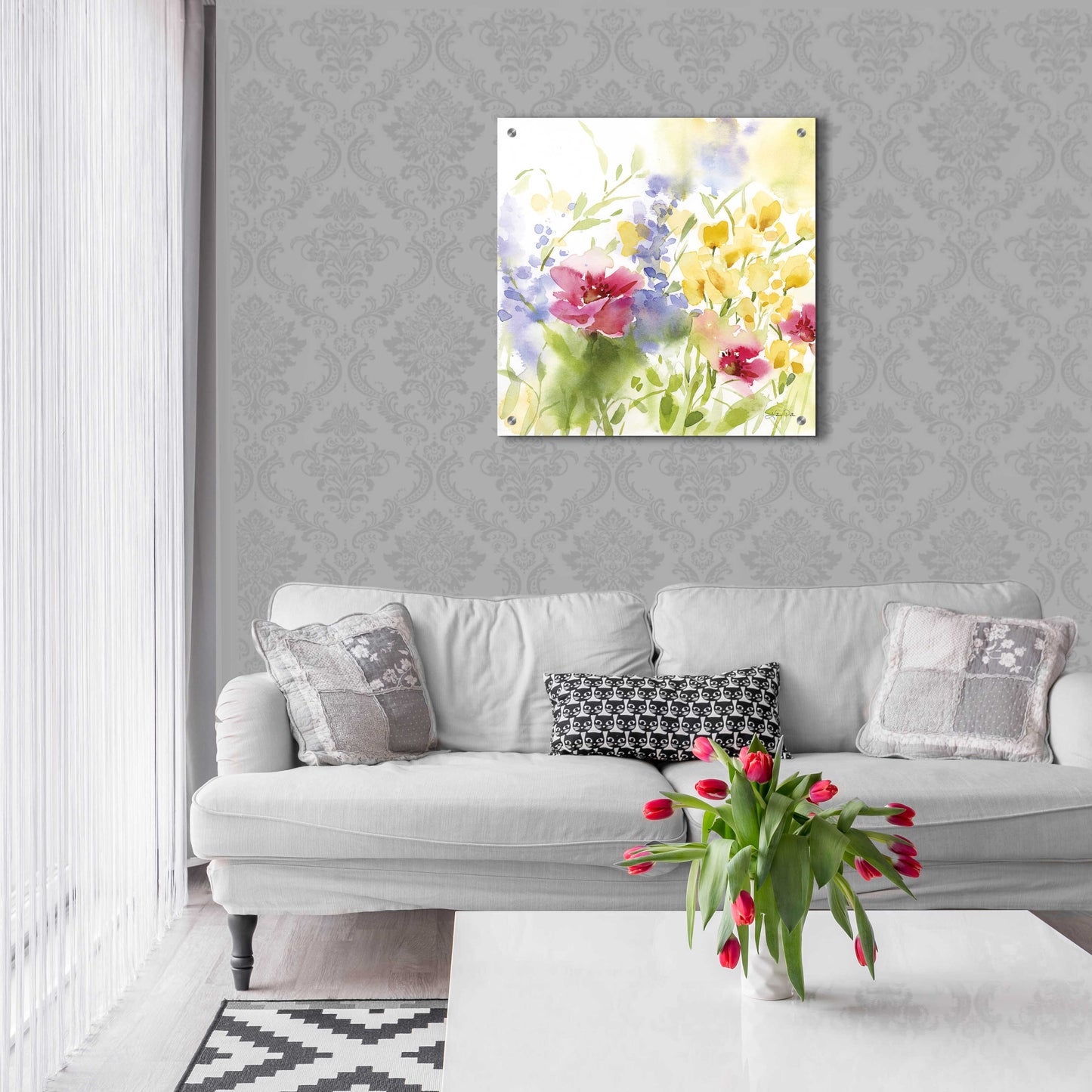 Epic Art 'Spring Meadow I' by Katrina Pete, Acrylic Glass Wall Art,24x24