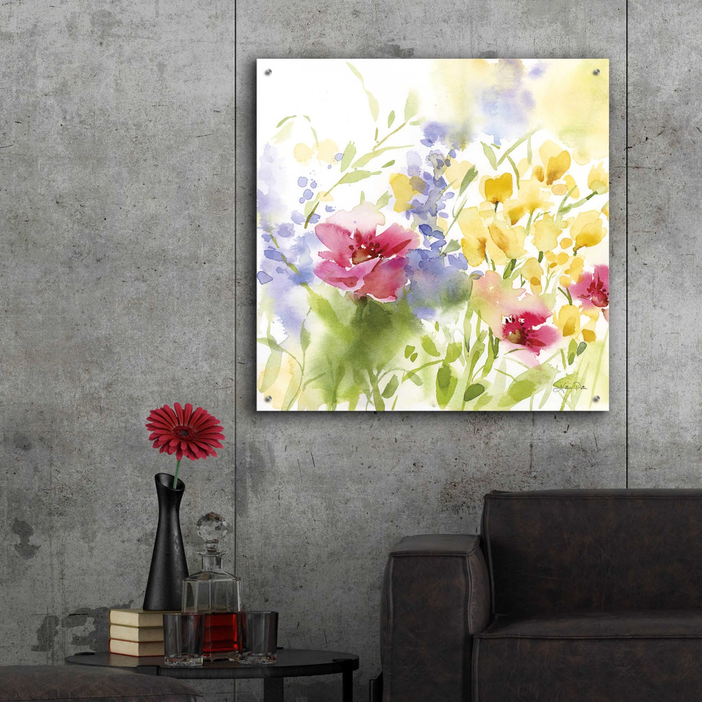 Epic Art 'Spring Meadow I' by Katrina Pete, Acrylic Glass Wall Art,36x36