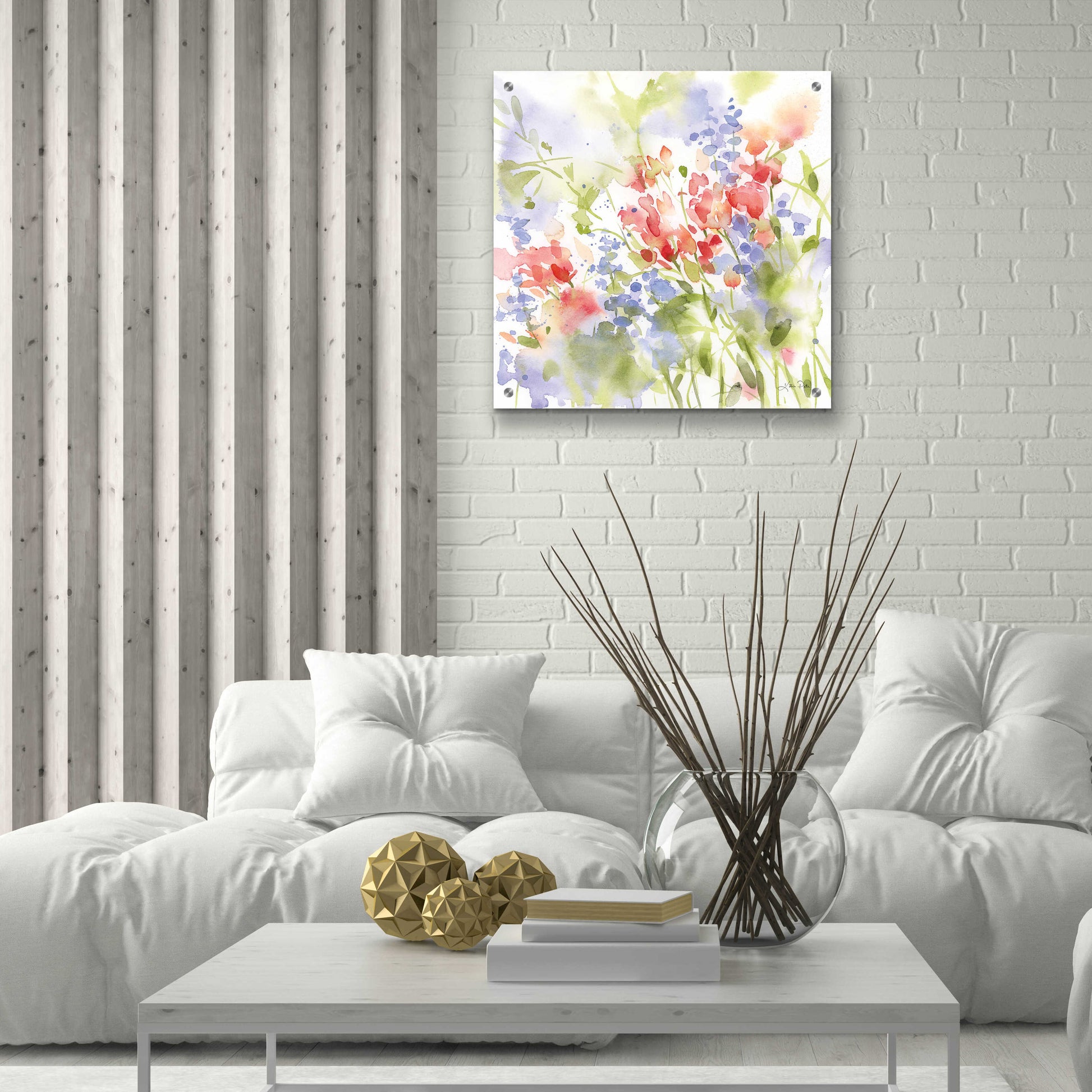 Epic Art 'Spring Meadow II' by Katrina Pete, Acrylic Glass Wall Art,24x24