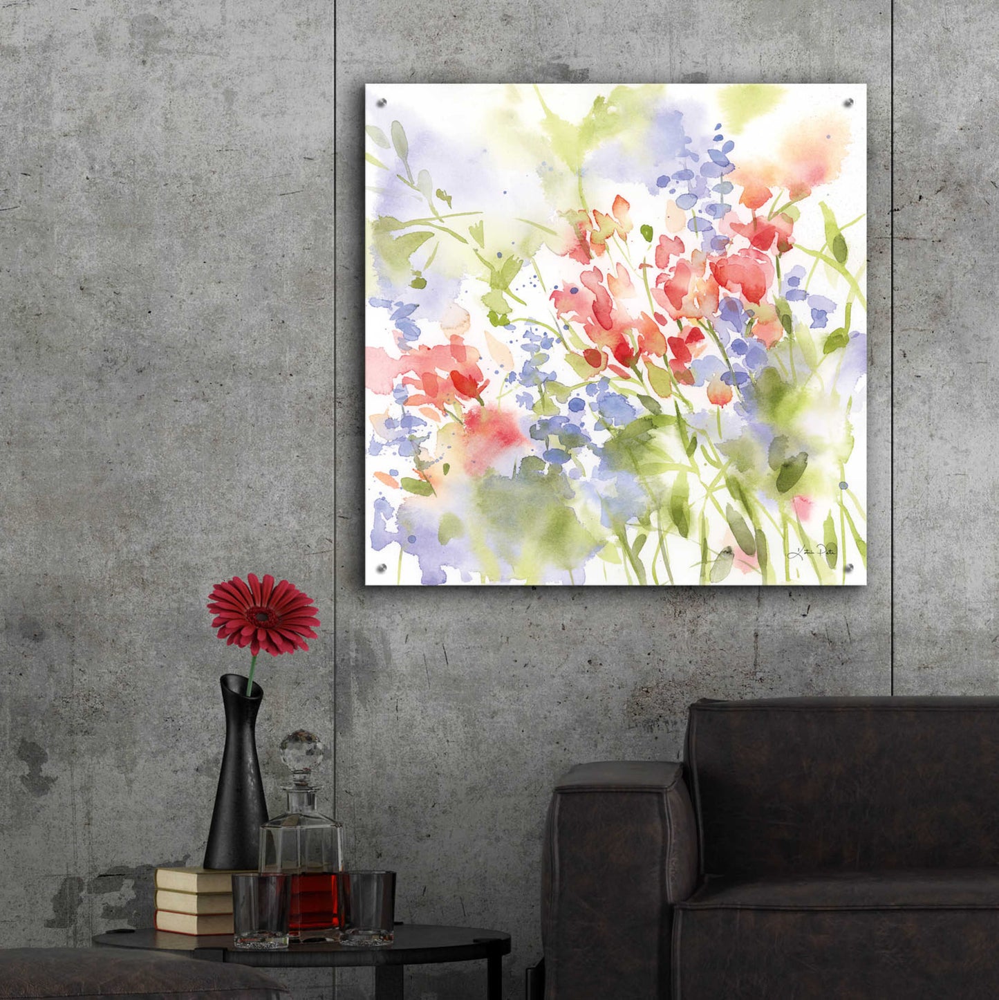 Epic Art 'Spring Meadow II' by Katrina Pete, Acrylic Glass Wall Art,36x36