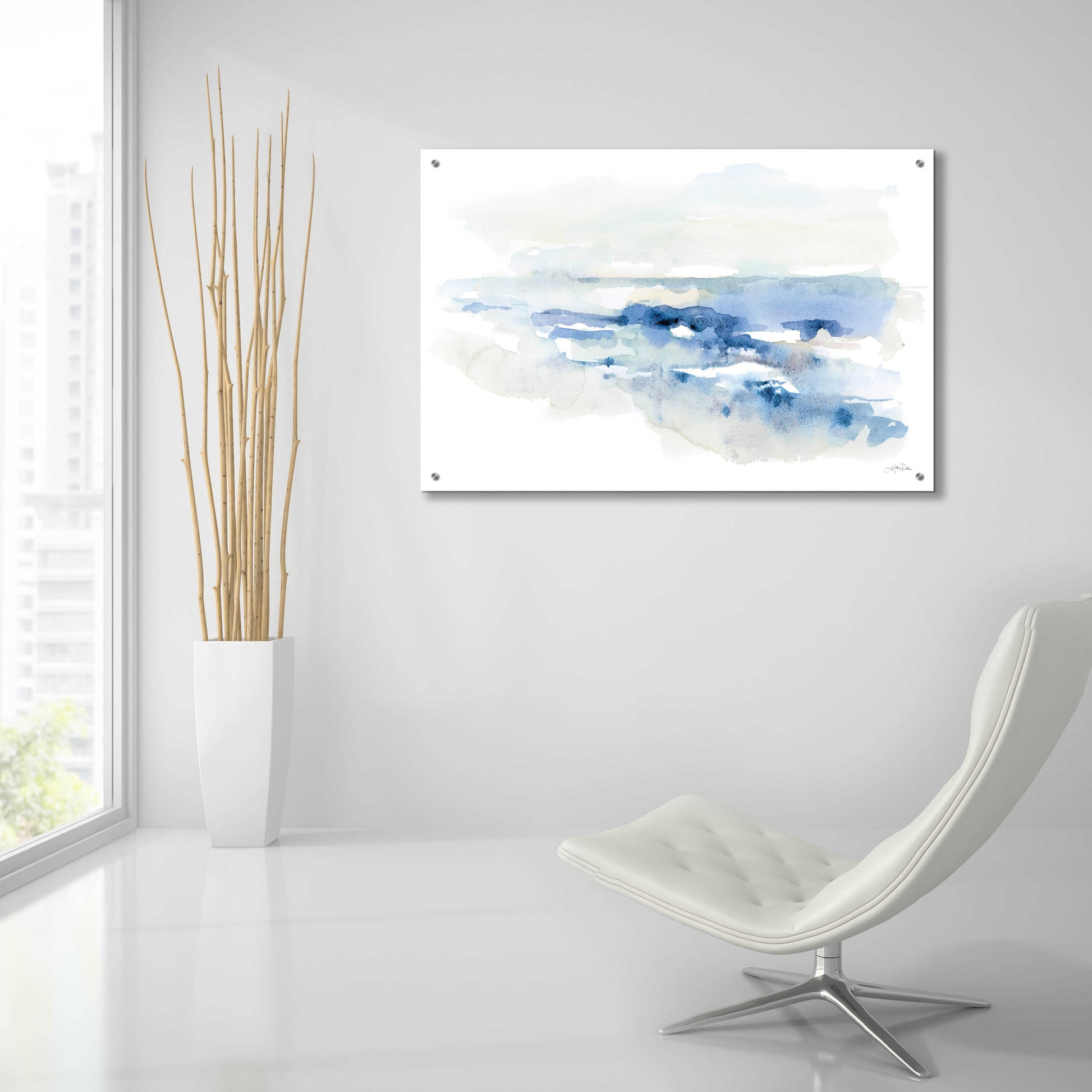 Epic Art 'Shoreline Blues II' by Katrina Pete, Acrylic Glass Wall Art,36x24