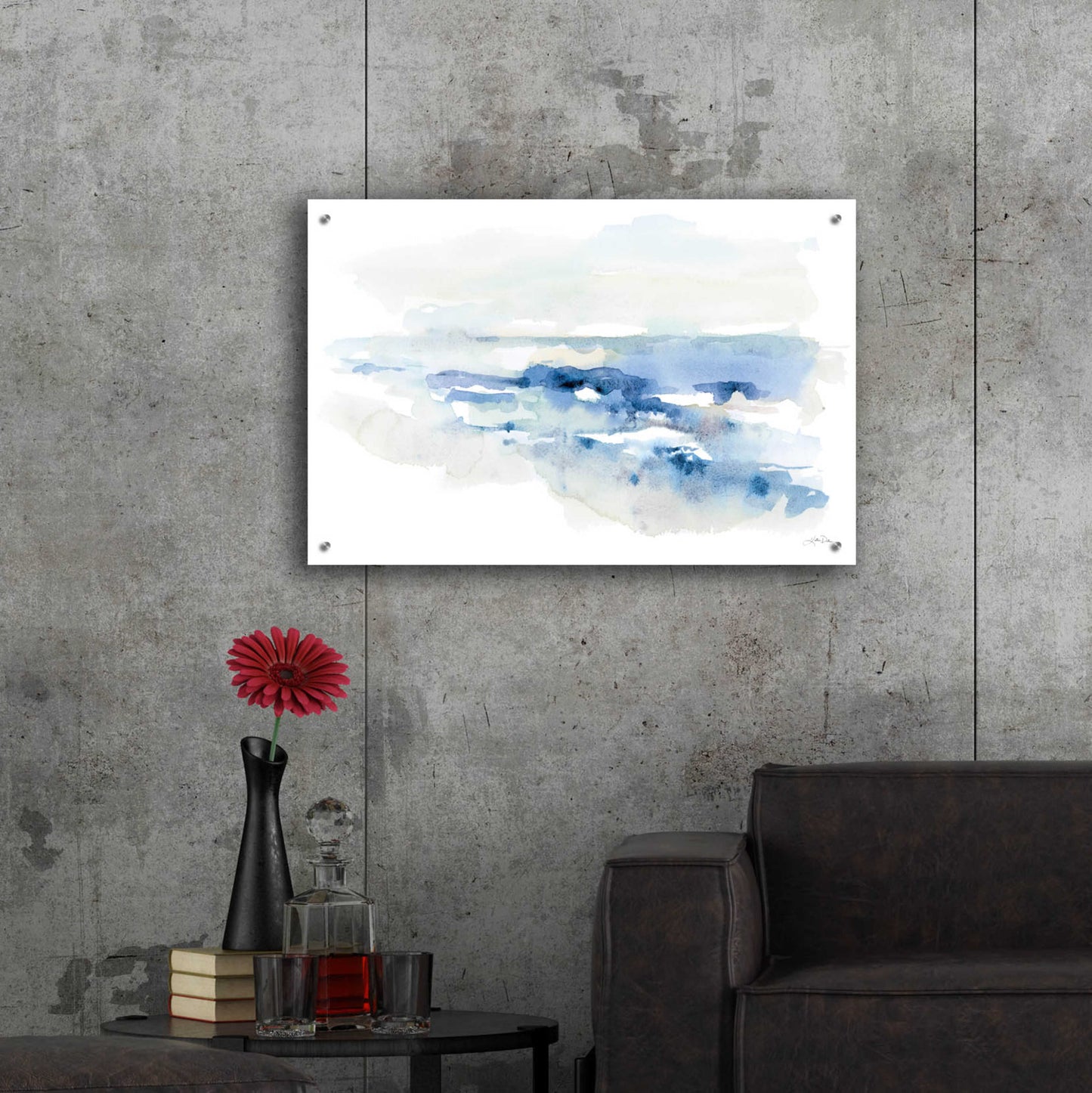 Epic Art 'Shoreline Blues II' by Katrina Pete, Acrylic Glass Wall Art,36x24