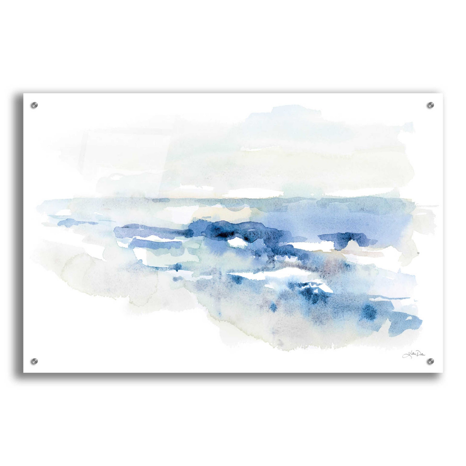 Epic Art 'Shoreline Blues II' by Katrina Pete, Acrylic Glass Wall Art,36x24