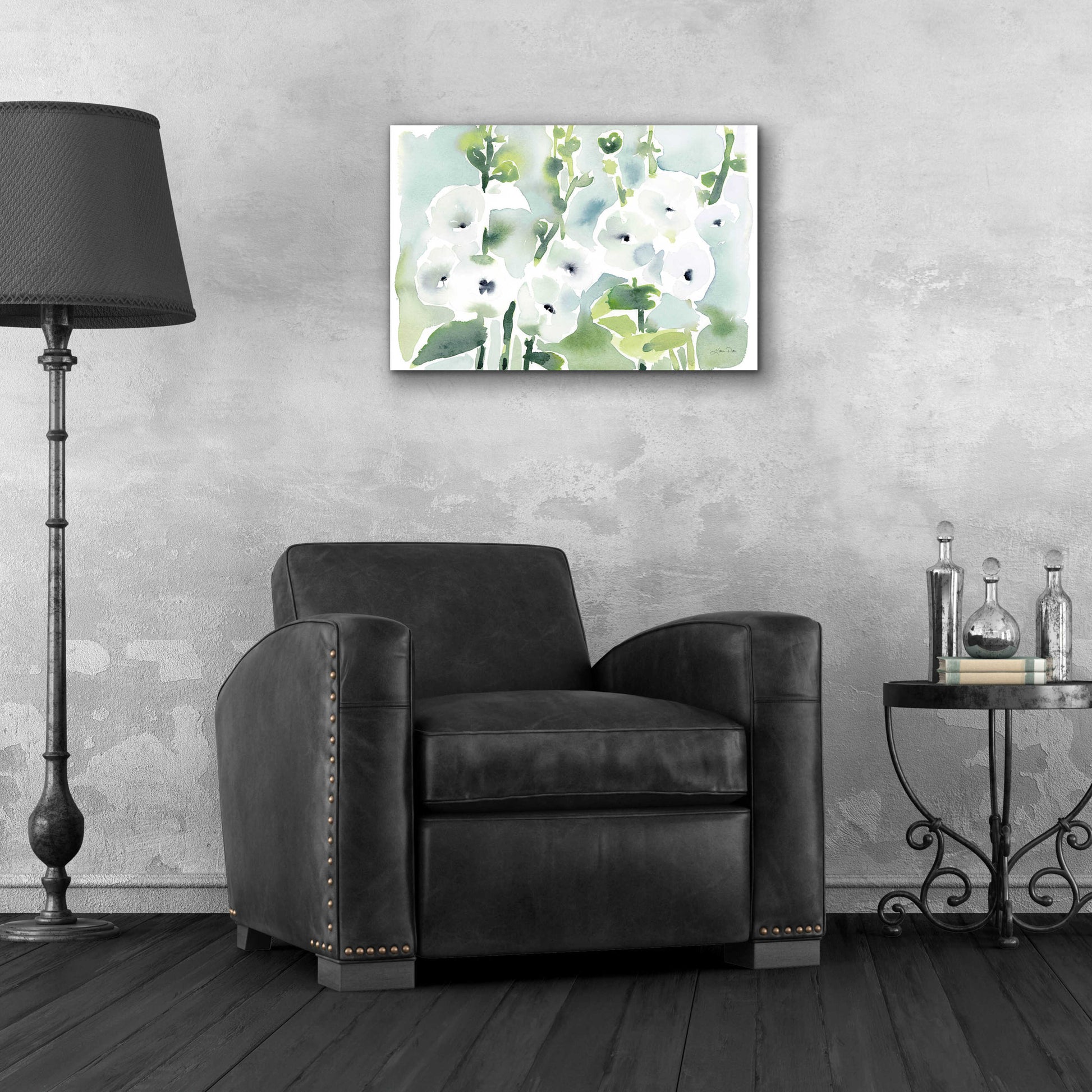 Epic Art 'White Hollyhocks' by Katrina Pete, Acrylic Glass Wall Art,24x16