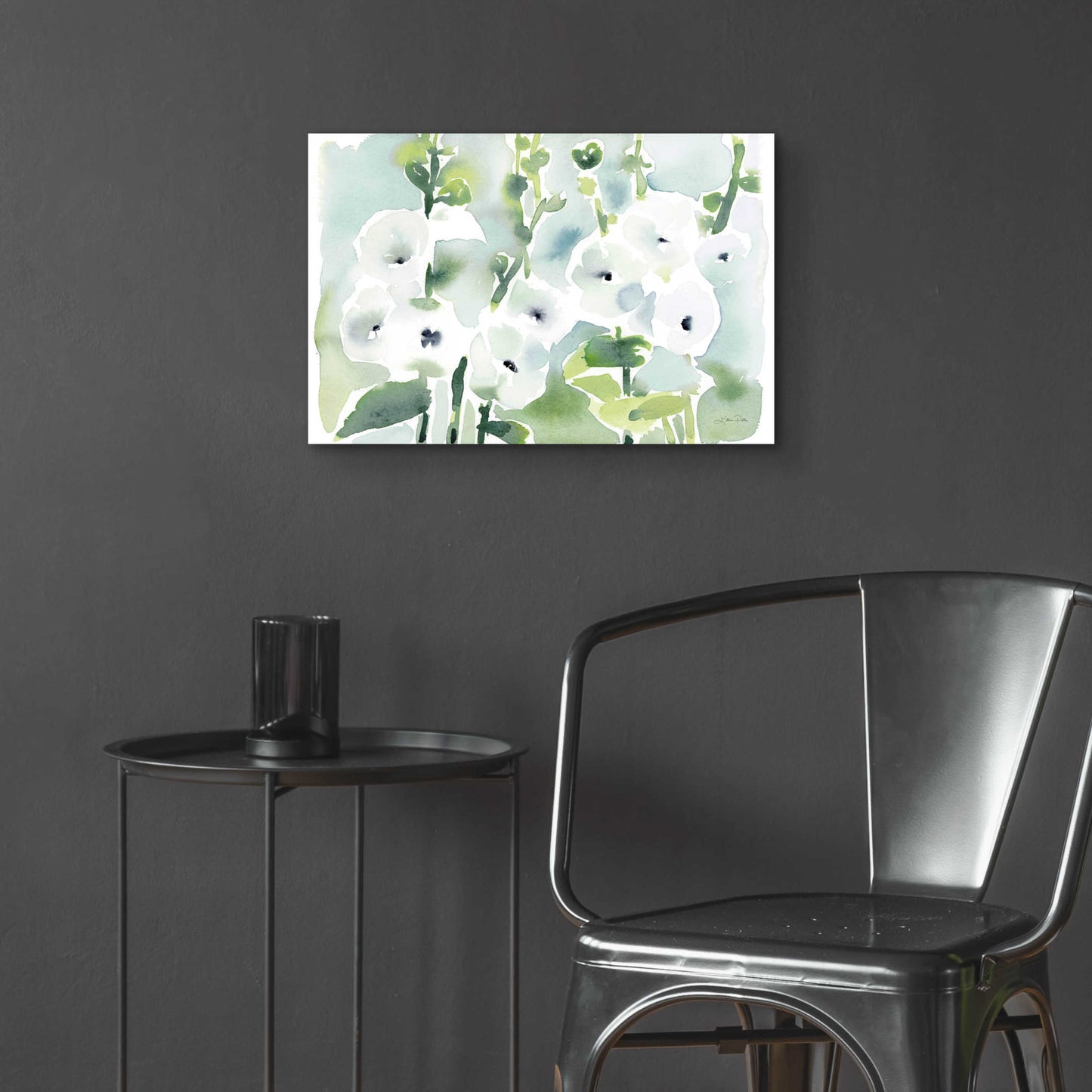 Epic Art 'White Hollyhocks' by Katrina Pete, Acrylic Glass Wall Art,24x16