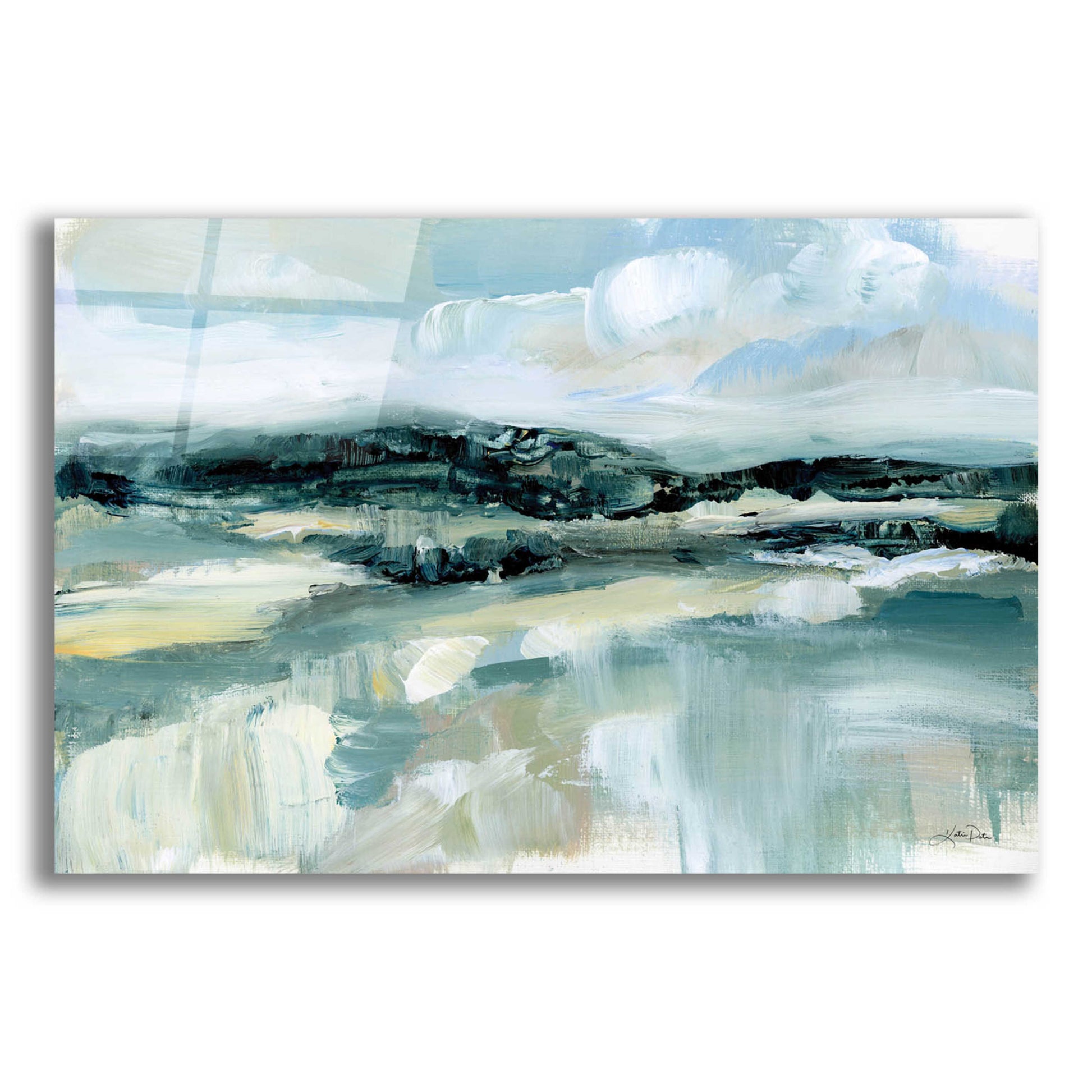 Epic Art 'Clouds at Hilltop' by Katrina Pete, Acrylic Glass Wall Art,16x12