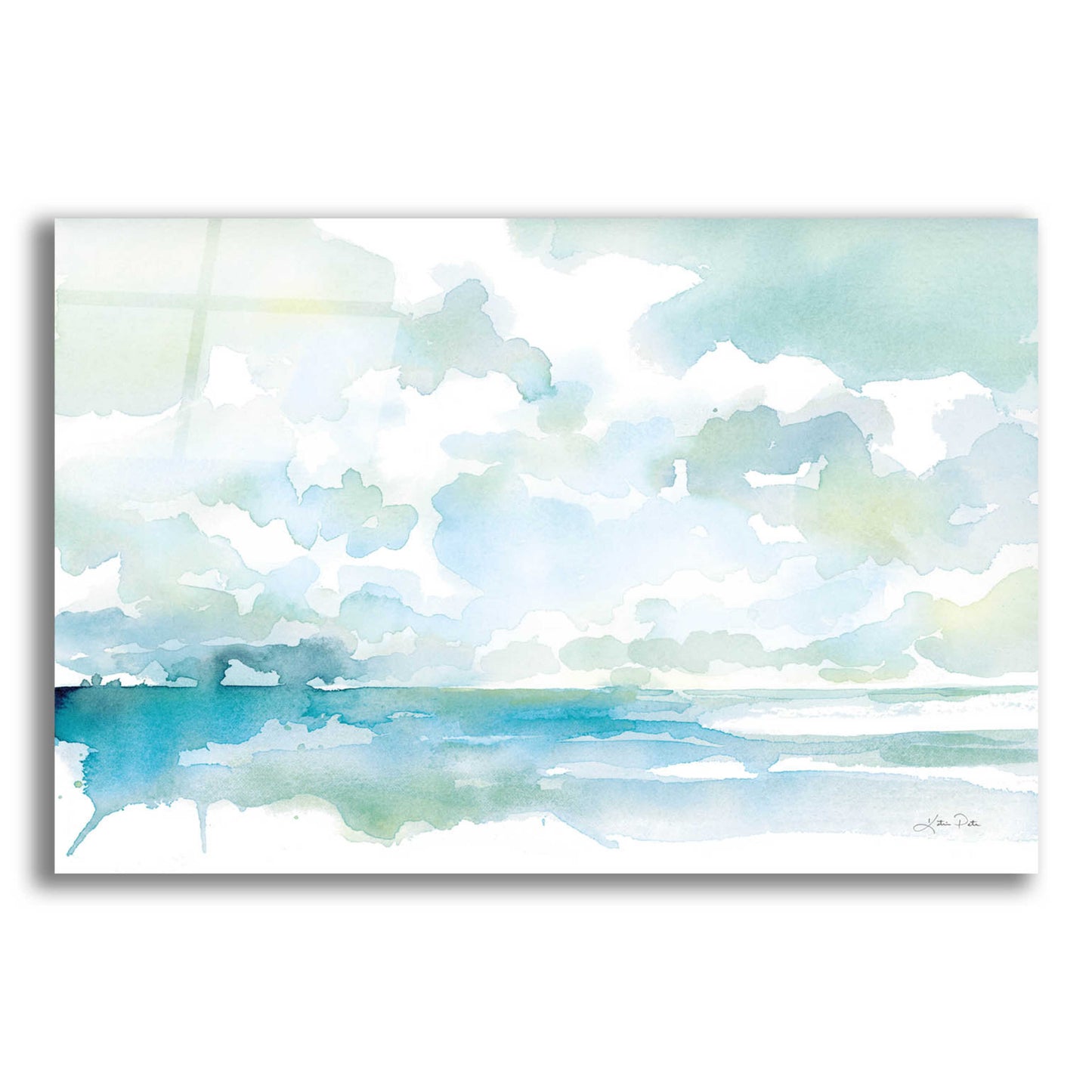 Epic Art 'Ocean Dreaming Pale Blue' by Katrina Pete, Acrylic Glass Wall Art,16x12