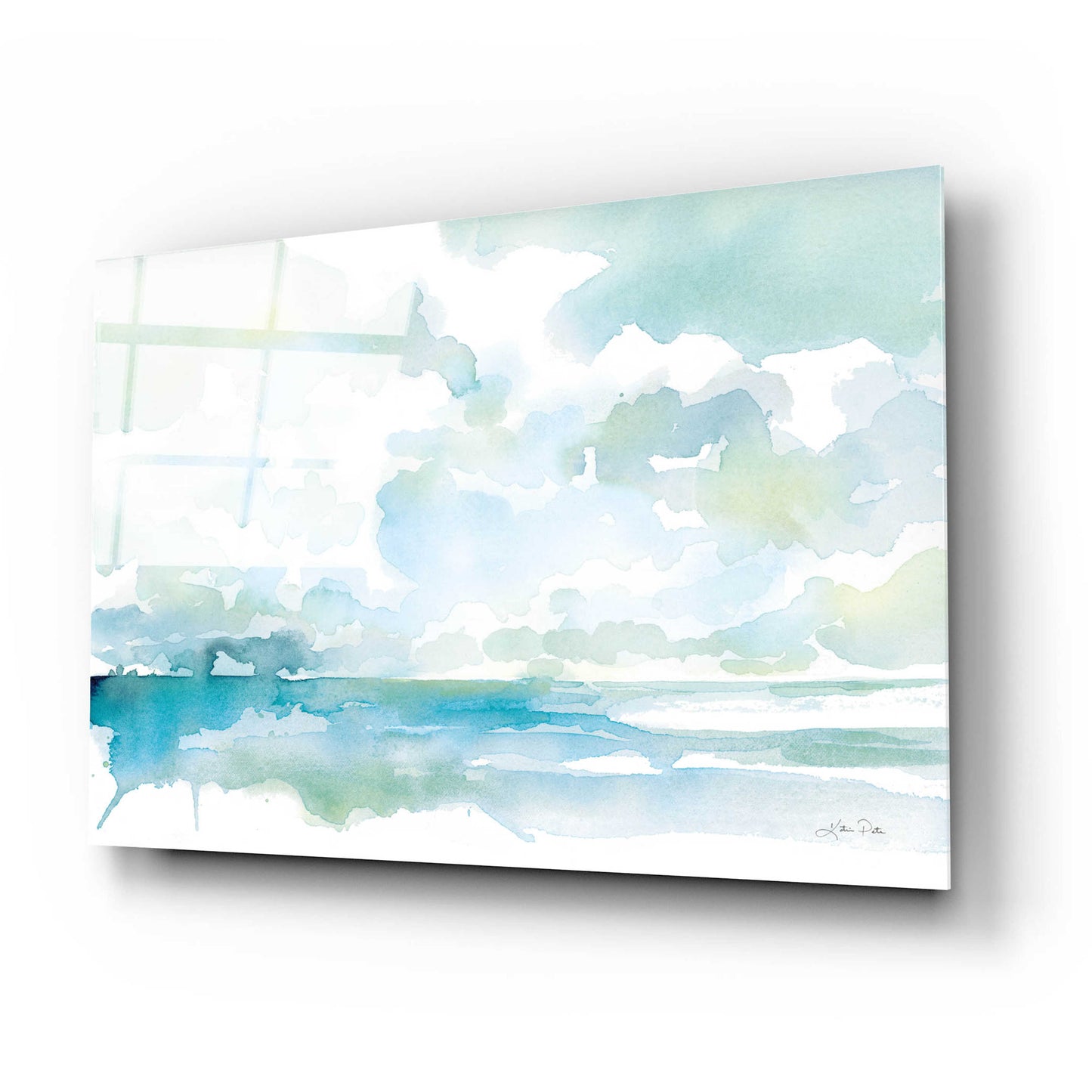 Epic Art 'Ocean Dreaming Pale Blue' by Katrina Pete, Acrylic Glass Wall Art,24x16