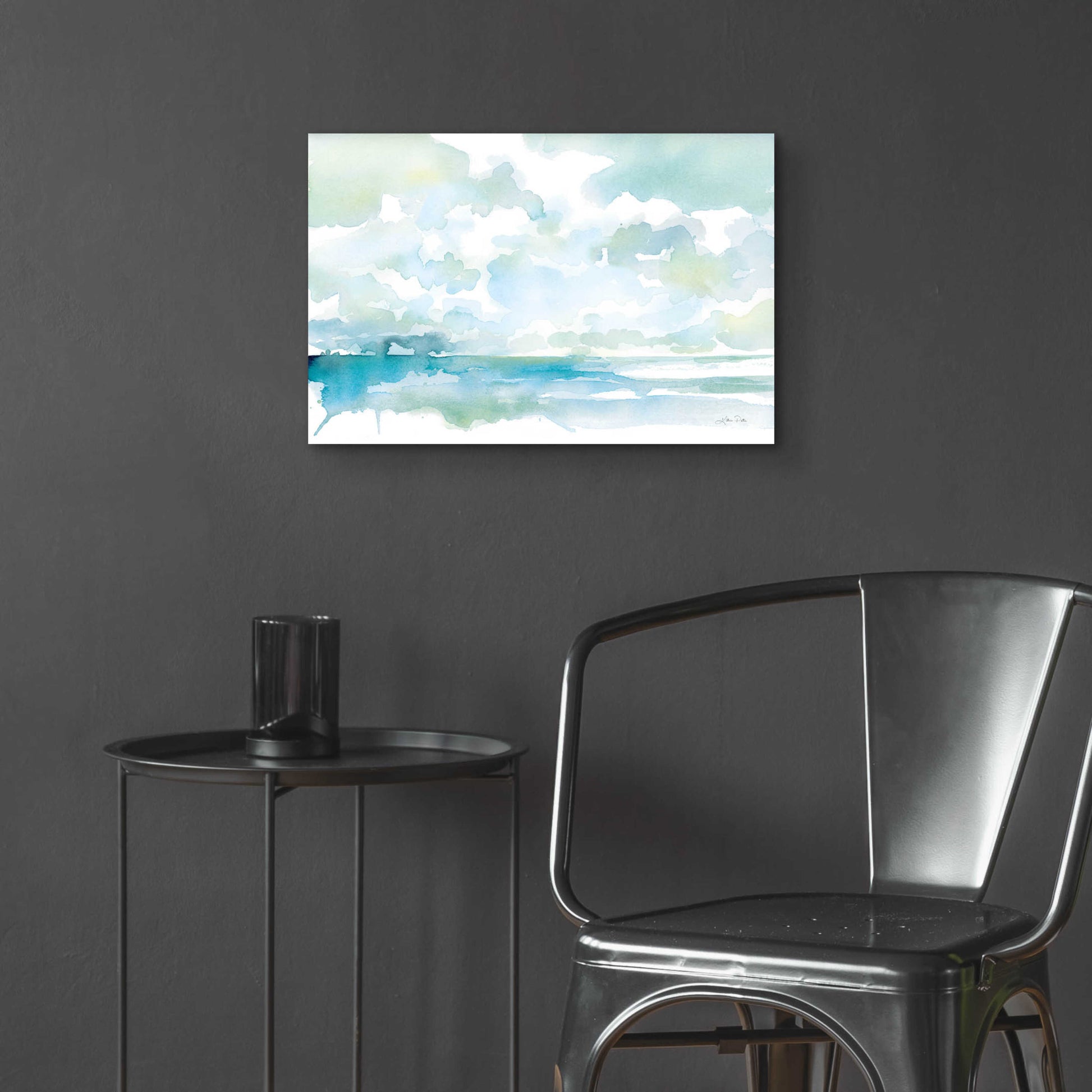 Epic Art 'Ocean Dreaming Pale Blue' by Katrina Pete, Acrylic Glass Wall Art,24x16