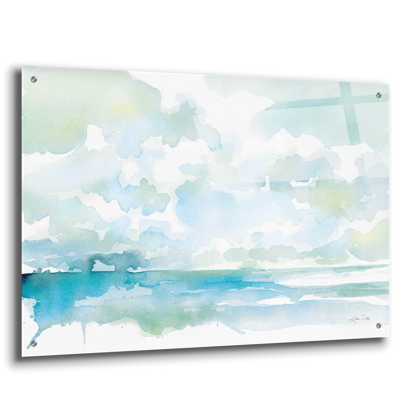 Epic Art 'Ocean Dreaming Pale Blue' by Katrina Pete, Acrylic Glass Wall Art,36x24