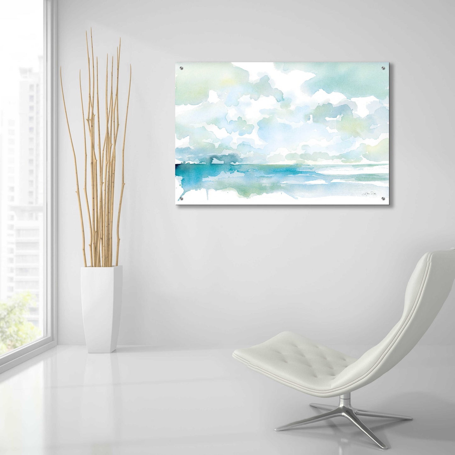 Epic Art 'Ocean Dreaming Pale Blue' by Katrina Pete, Acrylic Glass Wall Art,36x24