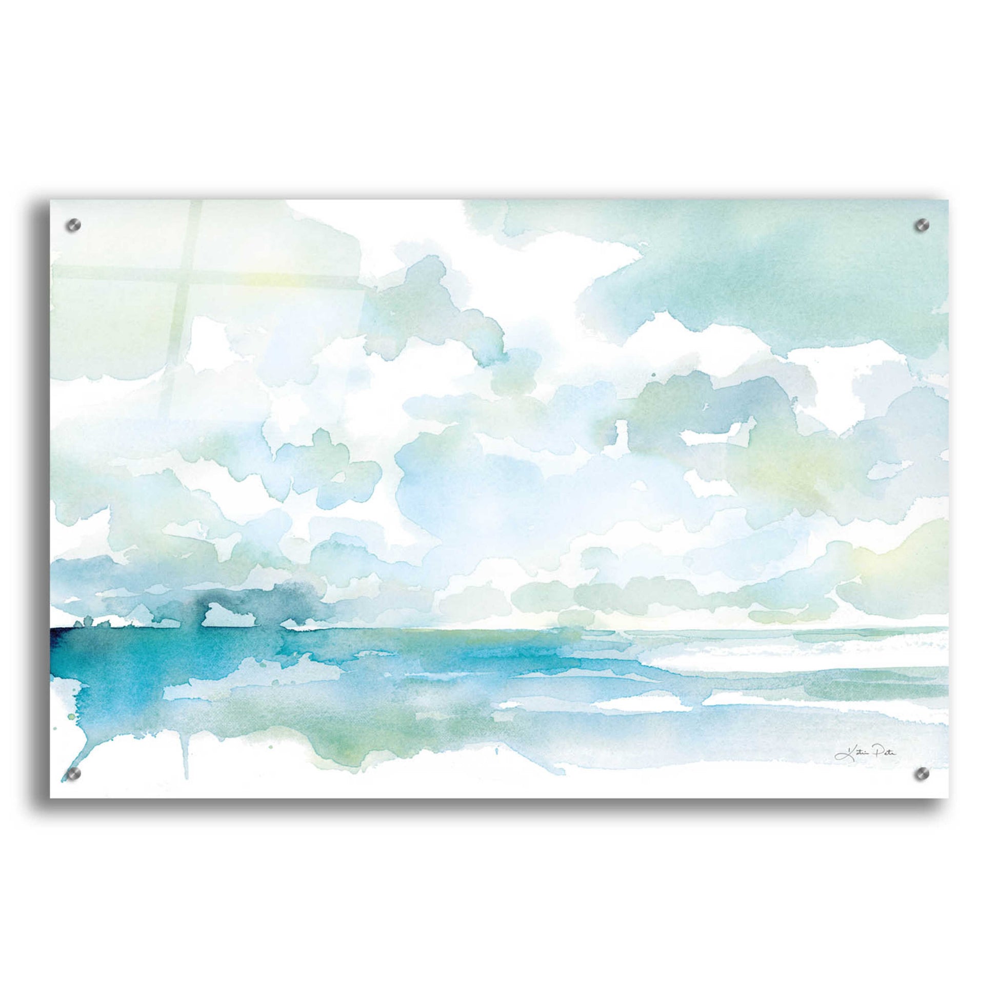 Epic Art 'Ocean Dreaming Pale Blue' by Katrina Pete, Acrylic Glass Wall Art,36x24