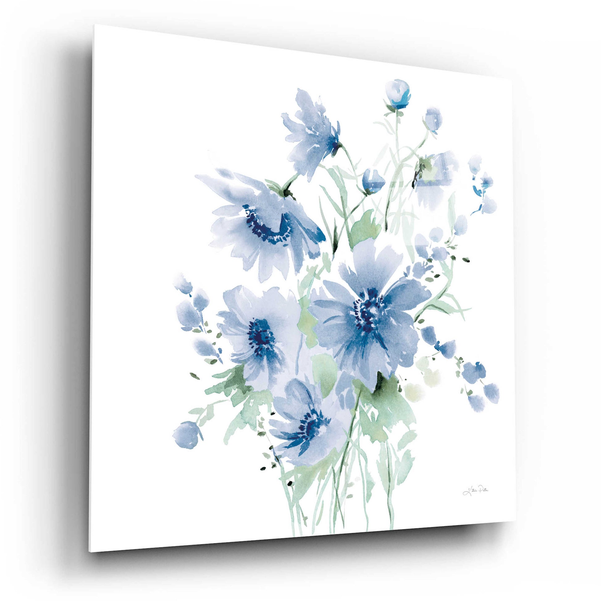 Epic Art 'Secret Garden Bouquet I Blue Light' by Katrina Pete, Acrylic Glass Wall Art,12x12