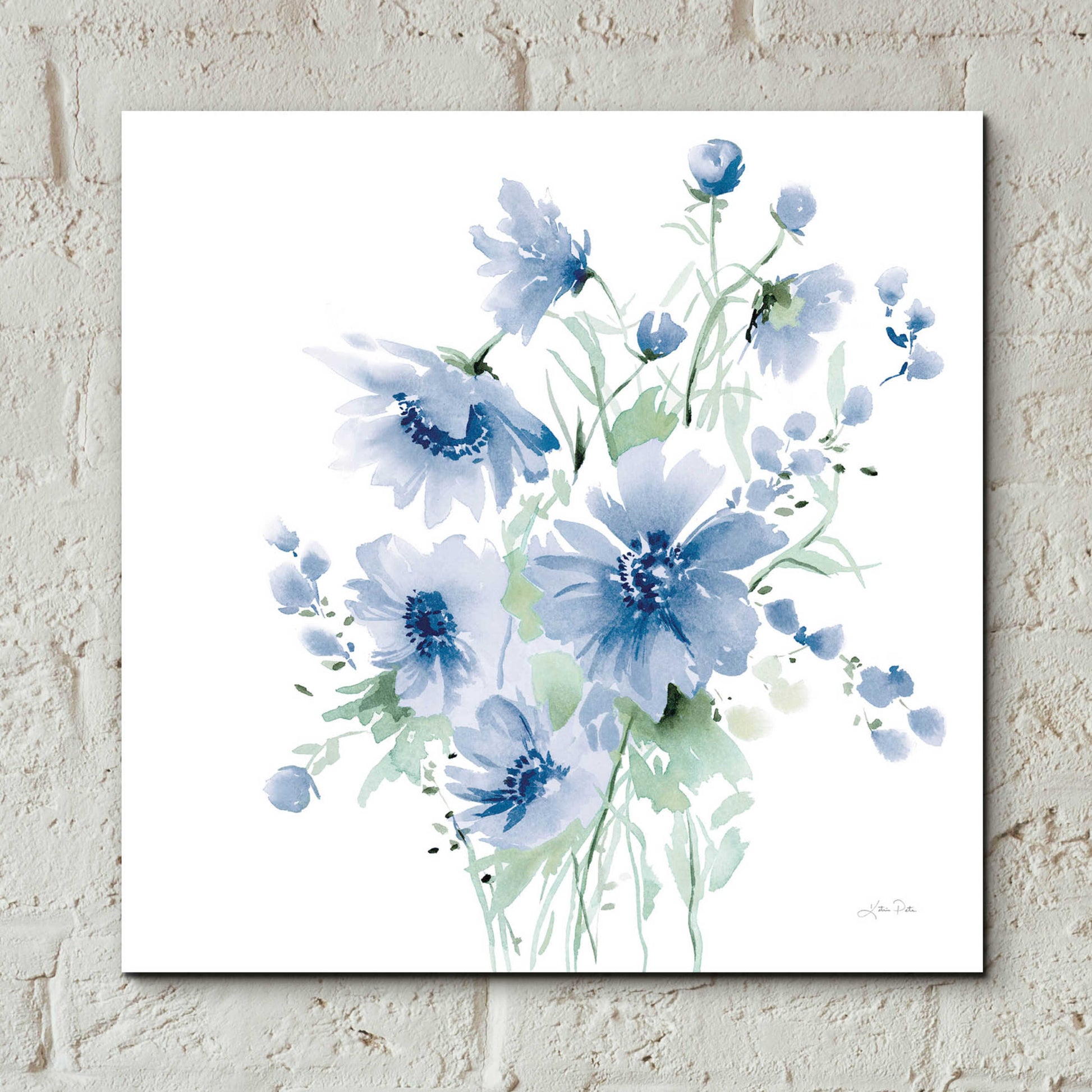 Epic Art 'Secret Garden Bouquet I Blue Light' by Katrina Pete, Acrylic Glass Wall Art,12x12