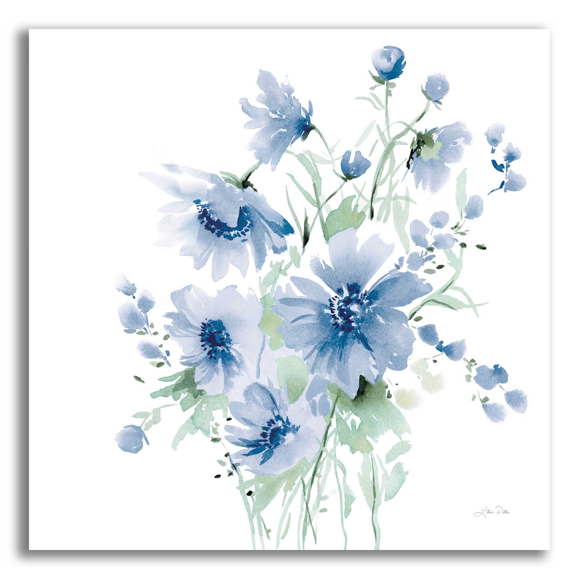 Epic Art 'Secret Garden Bouquet I Blue Light' by Katrina Pete, Acrylic Glass Wall Art,12x12