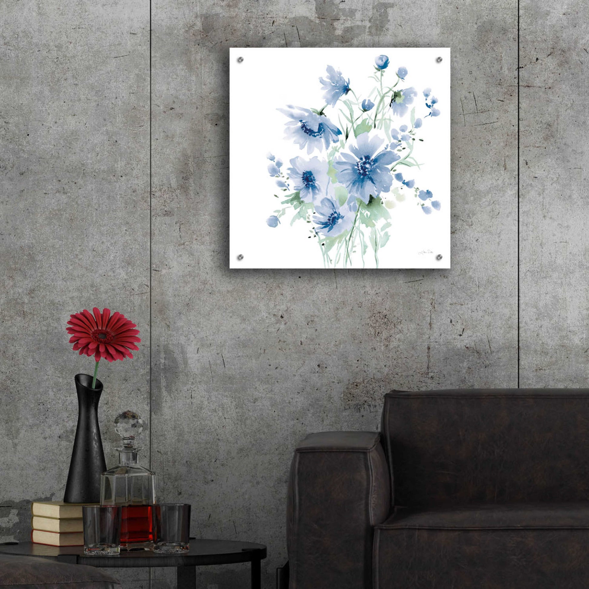 Epic Art 'Secret Garden Bouquet I Blue Light' by Katrina Pete, Acrylic Glass Wall Art,24x24