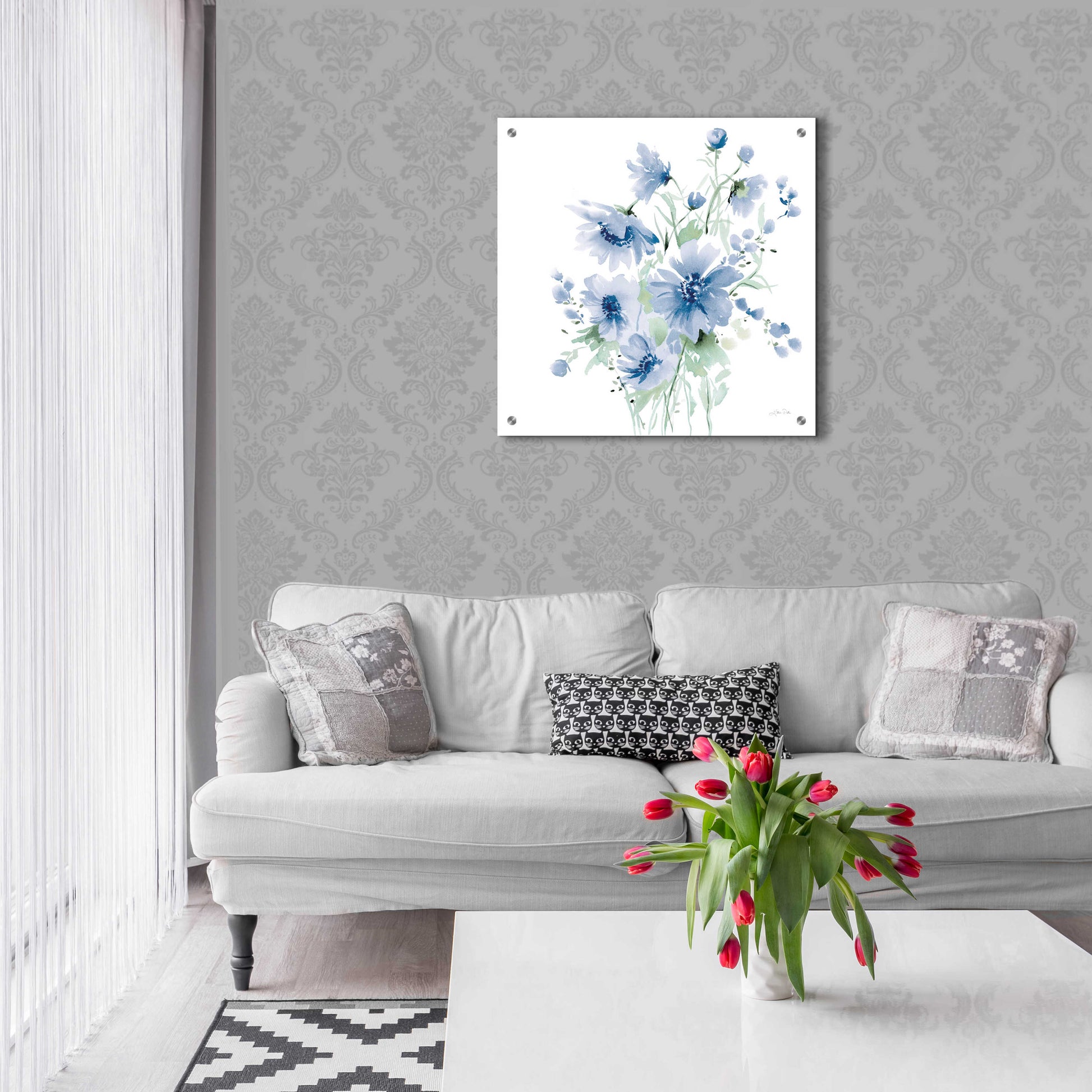 Epic Art 'Secret Garden Bouquet I Blue Light' by Katrina Pete, Acrylic Glass Wall Art,24x24