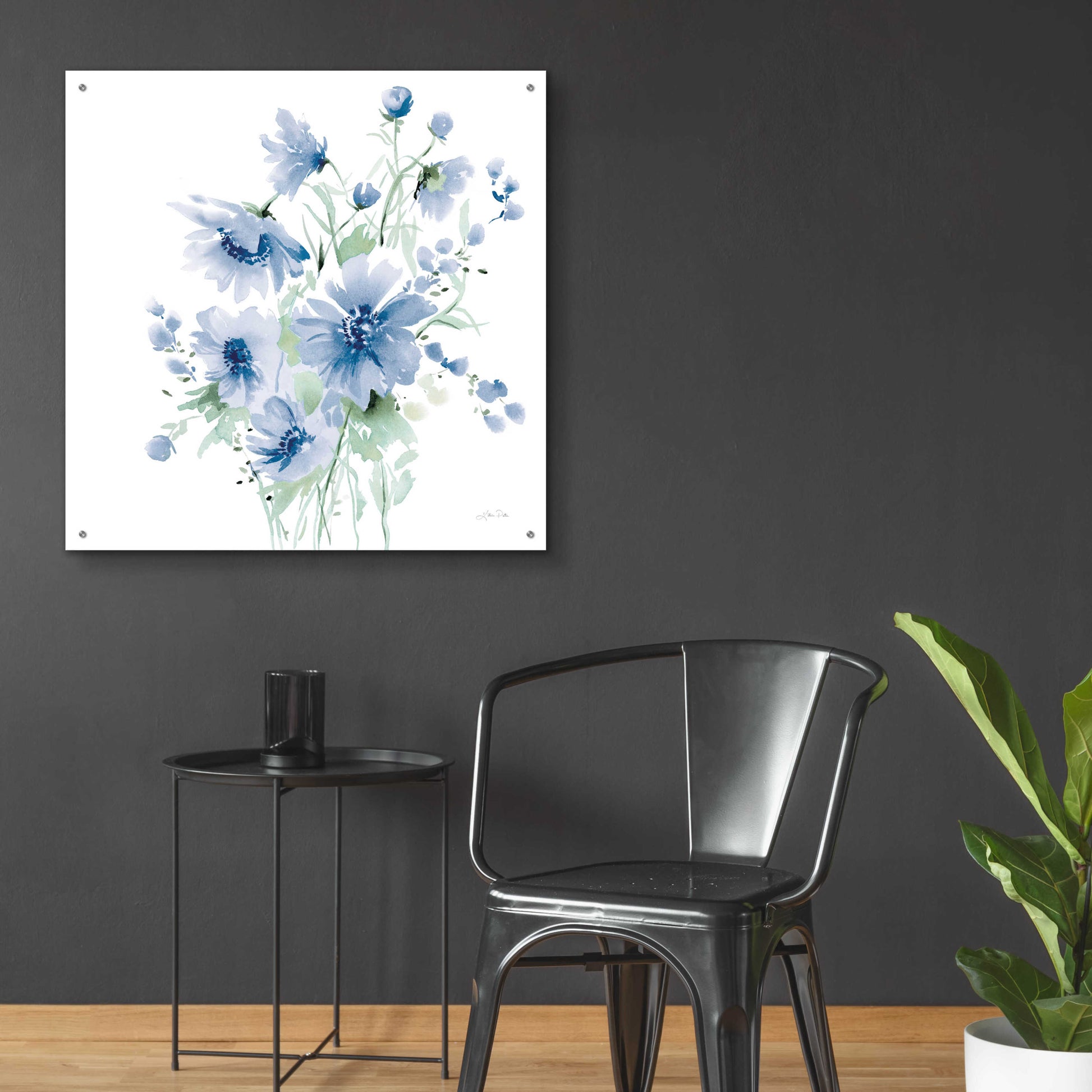 Epic Art 'Secret Garden Bouquet I Blue Light' by Katrina Pete, Acrylic Glass Wall Art,36x36