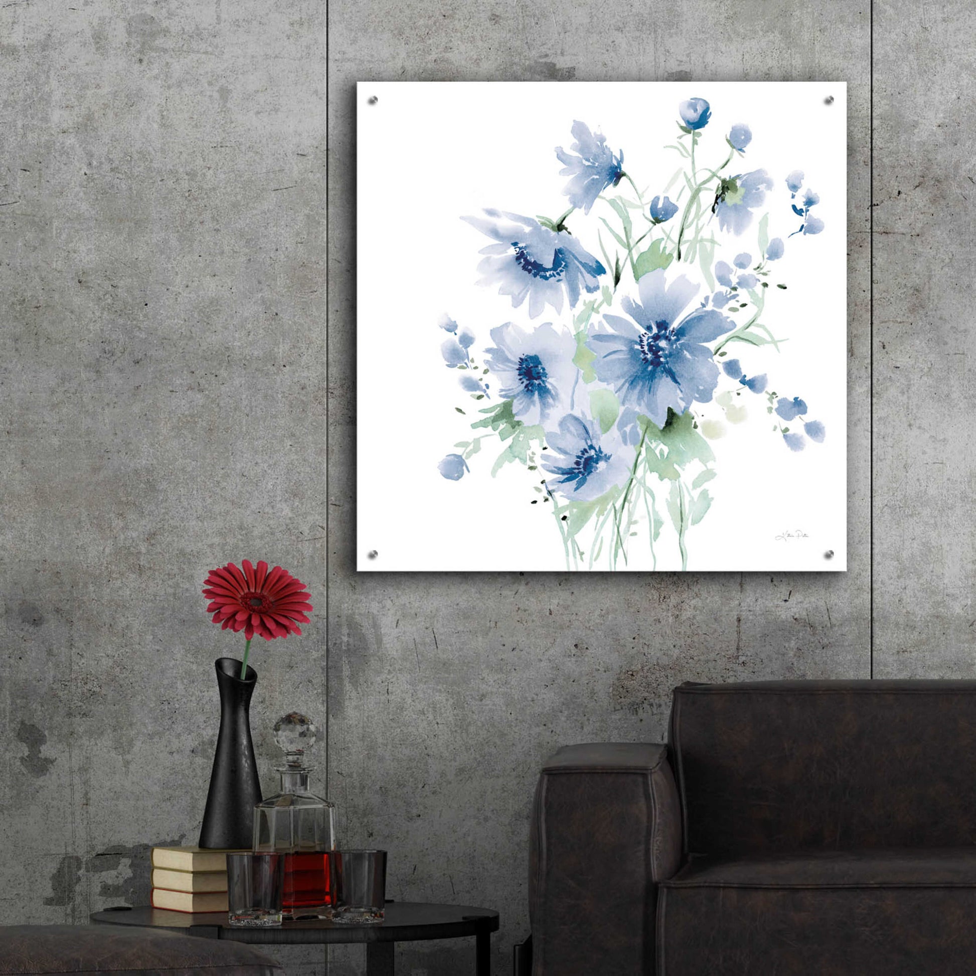 Epic Art 'Secret Garden Bouquet I Blue Light' by Katrina Pete, Acrylic Glass Wall Art,36x36