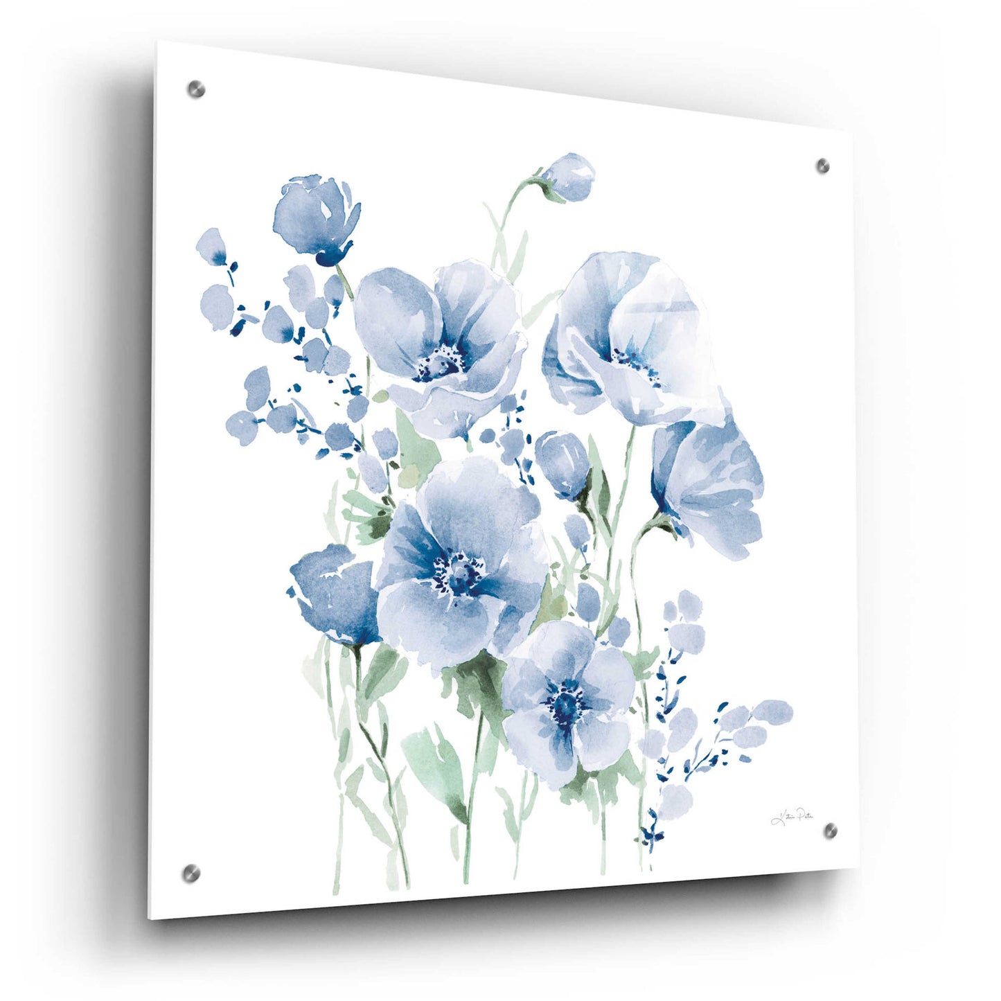 Epic Art 'Secret Garden Bouquet II Blue Light' by Katrina Pete, Acrylic Glass Wall Art,24x24