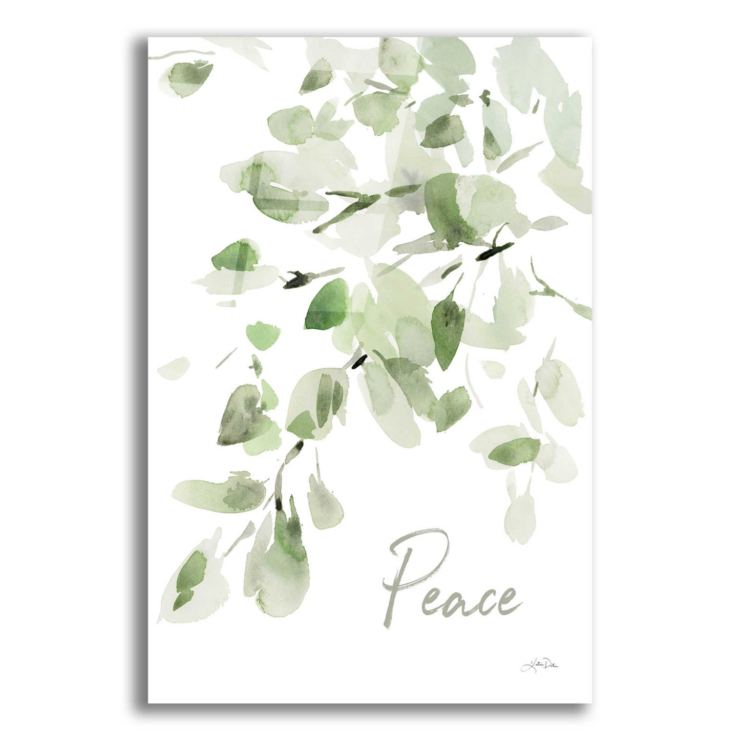 Epic Art 'Cascading Branches I Peace' by Katrina Pete, Acrylic Glass Wall Art,12x16