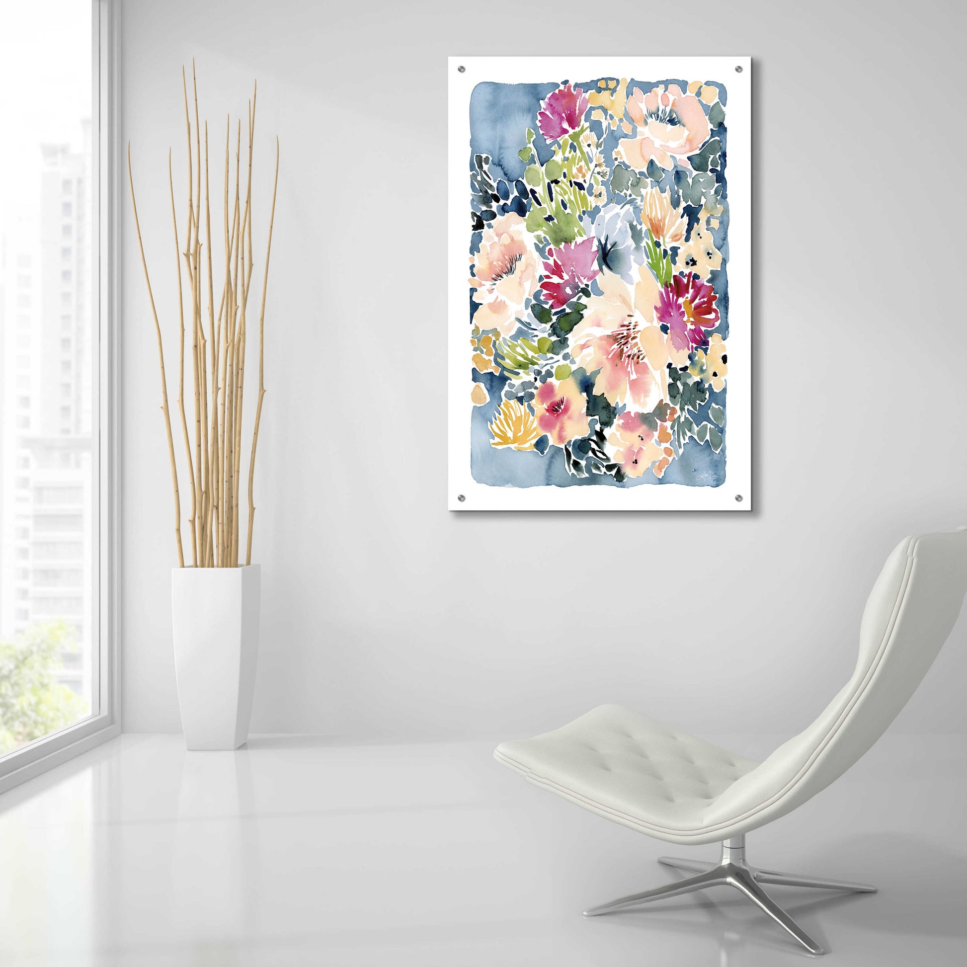 Epic Art 'Peony Delights' by Katrina Pete, Acrylic Glass Wall Art,24x36