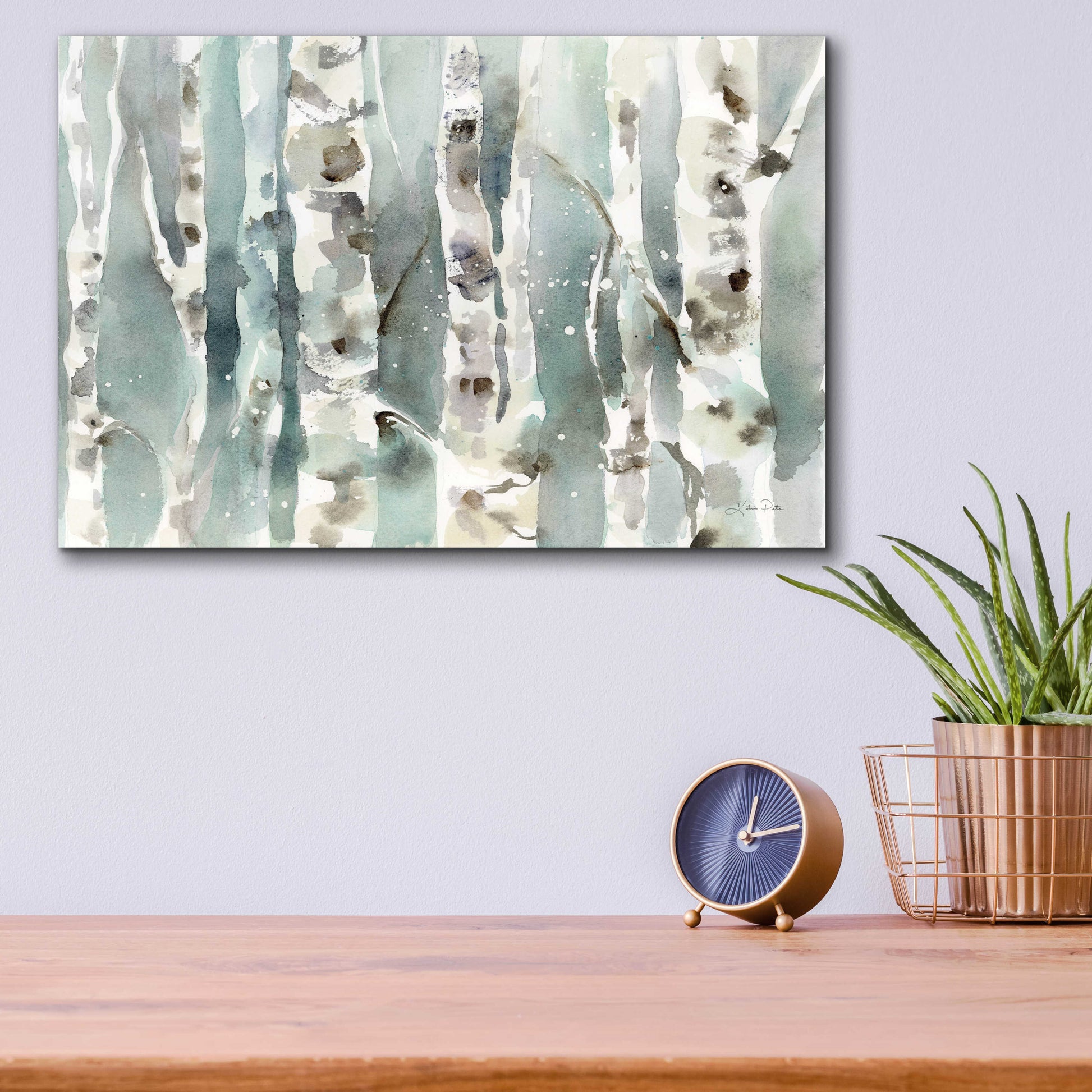 Epic Art 'Winter Birches' by Katrina Pete, Acrylic Glass Wall Art,16x12