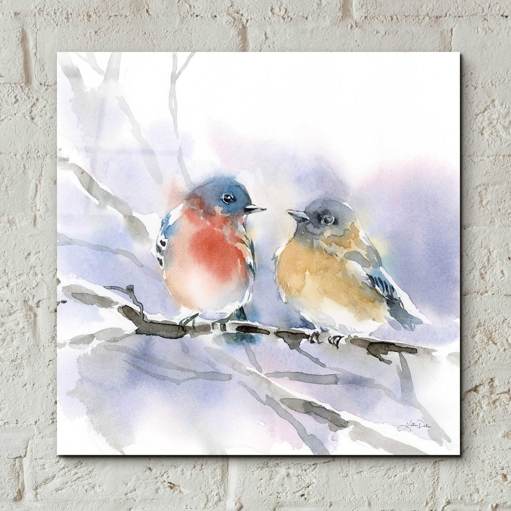 Epic Art 'Bluebird Pair' by Katrina Pete, Acrylic Glass Wall Art,12x12
