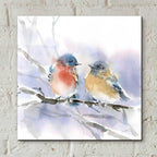 Epic Art 'Bluebird Pair' by Katrina Pete, Acrylic Glass Wall Art,12x12