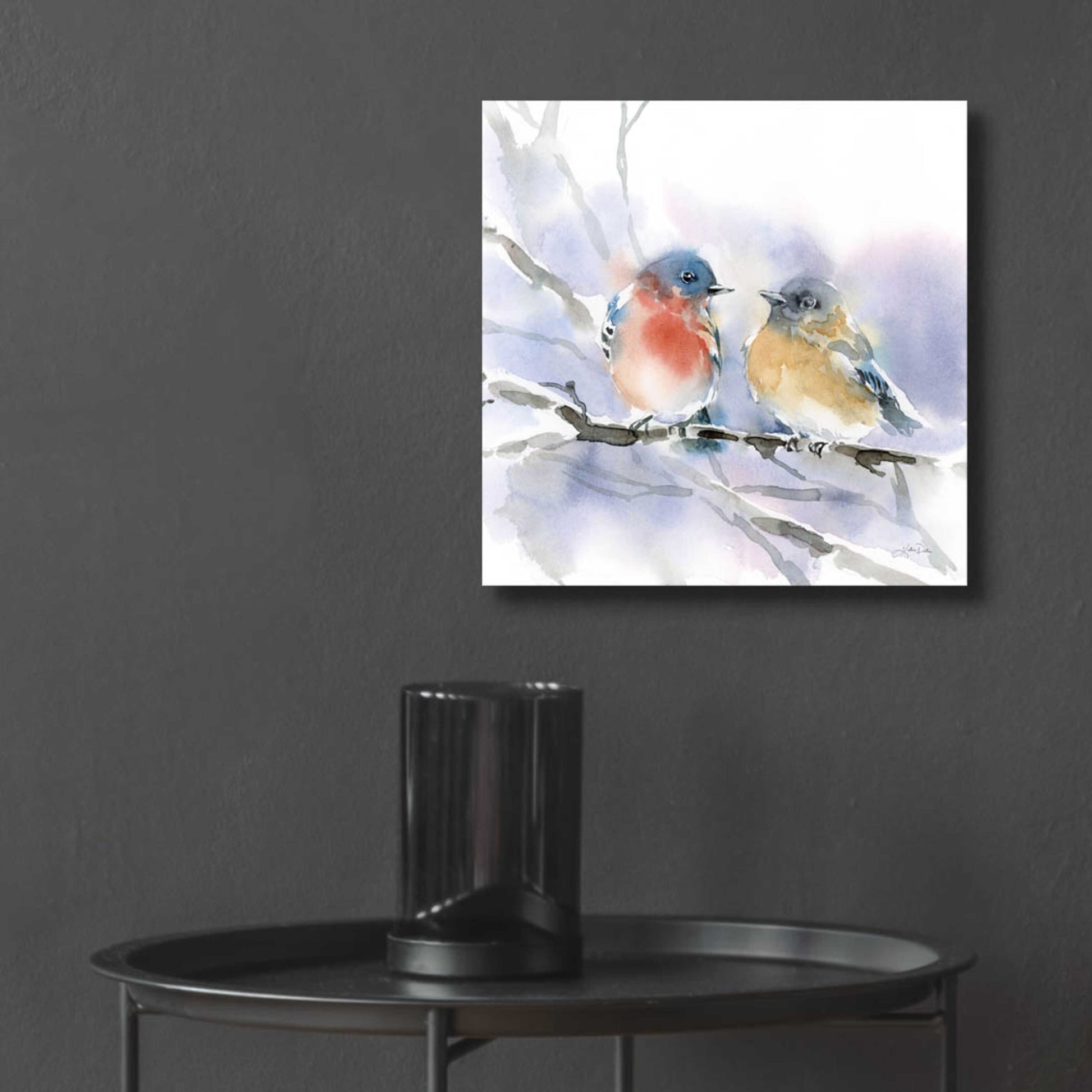 Epic Art 'Bluebird Pair' by Katrina Pete, Acrylic Glass Wall Art,12x12