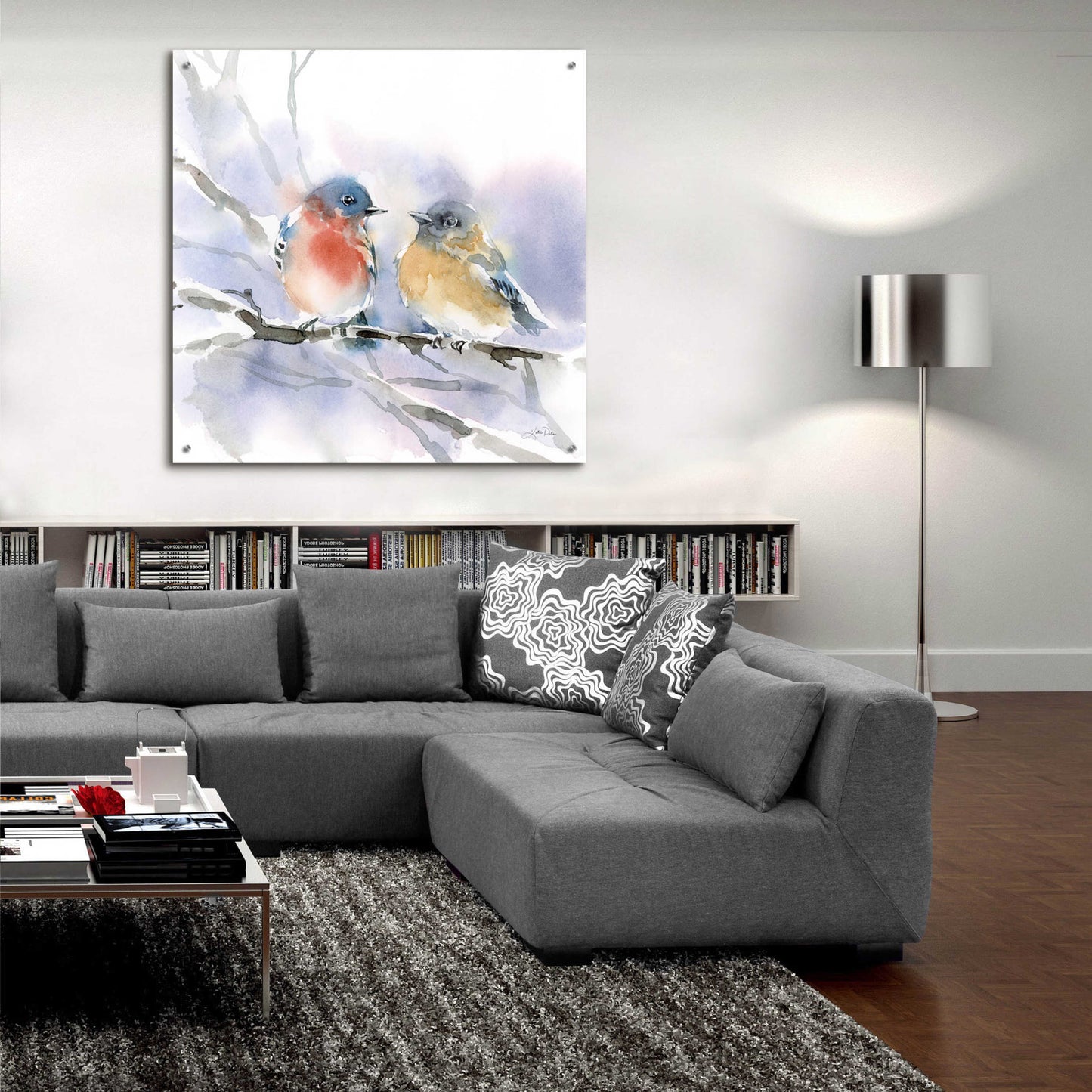 Epic Art 'Bluebird Pair' by Katrina Pete, Acrylic Glass Wall Art,36x36