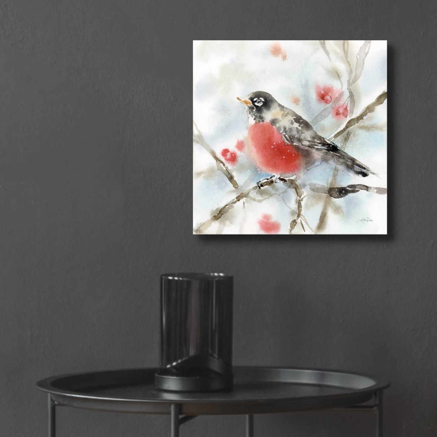 Epic Art 'Winter Robin' by Katrina Pete, Acrylic Glass Wall Art,12x12