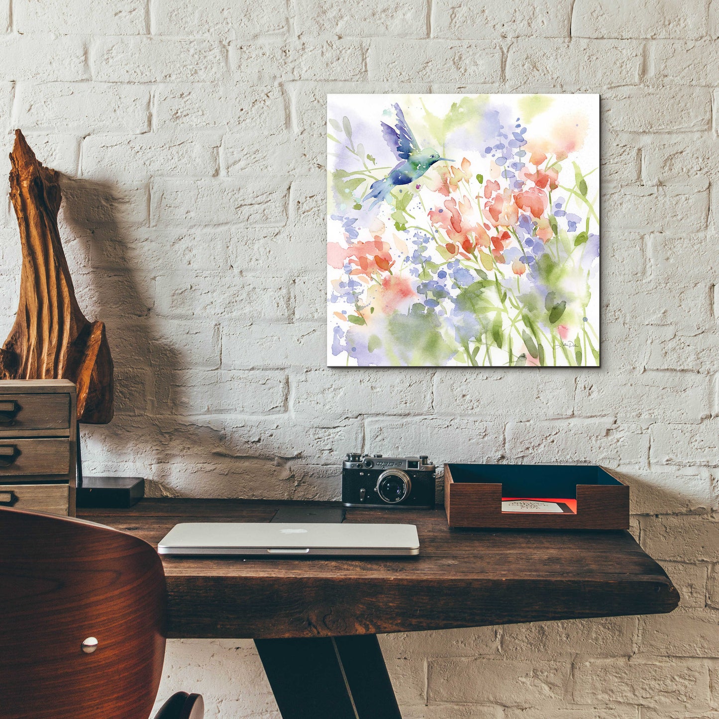 Epic Art 'Hummingbird Meadow' by Katrina Pete, Acrylic Glass Wall Art,12x12