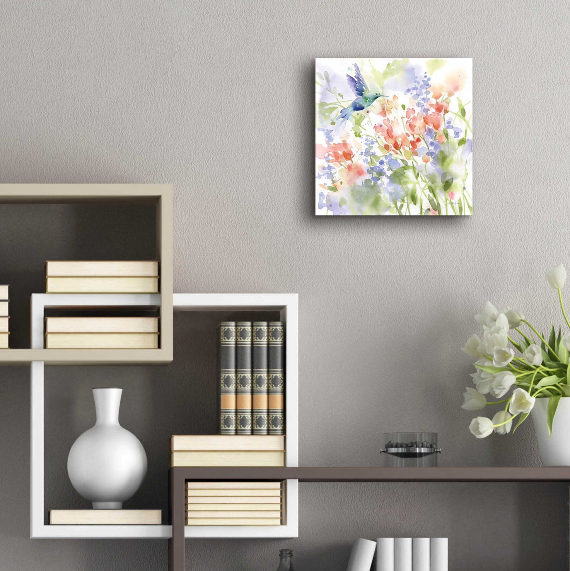 Epic Art 'Hummingbird Meadow' by Katrina Pete, Acrylic Glass Wall Art,12x12