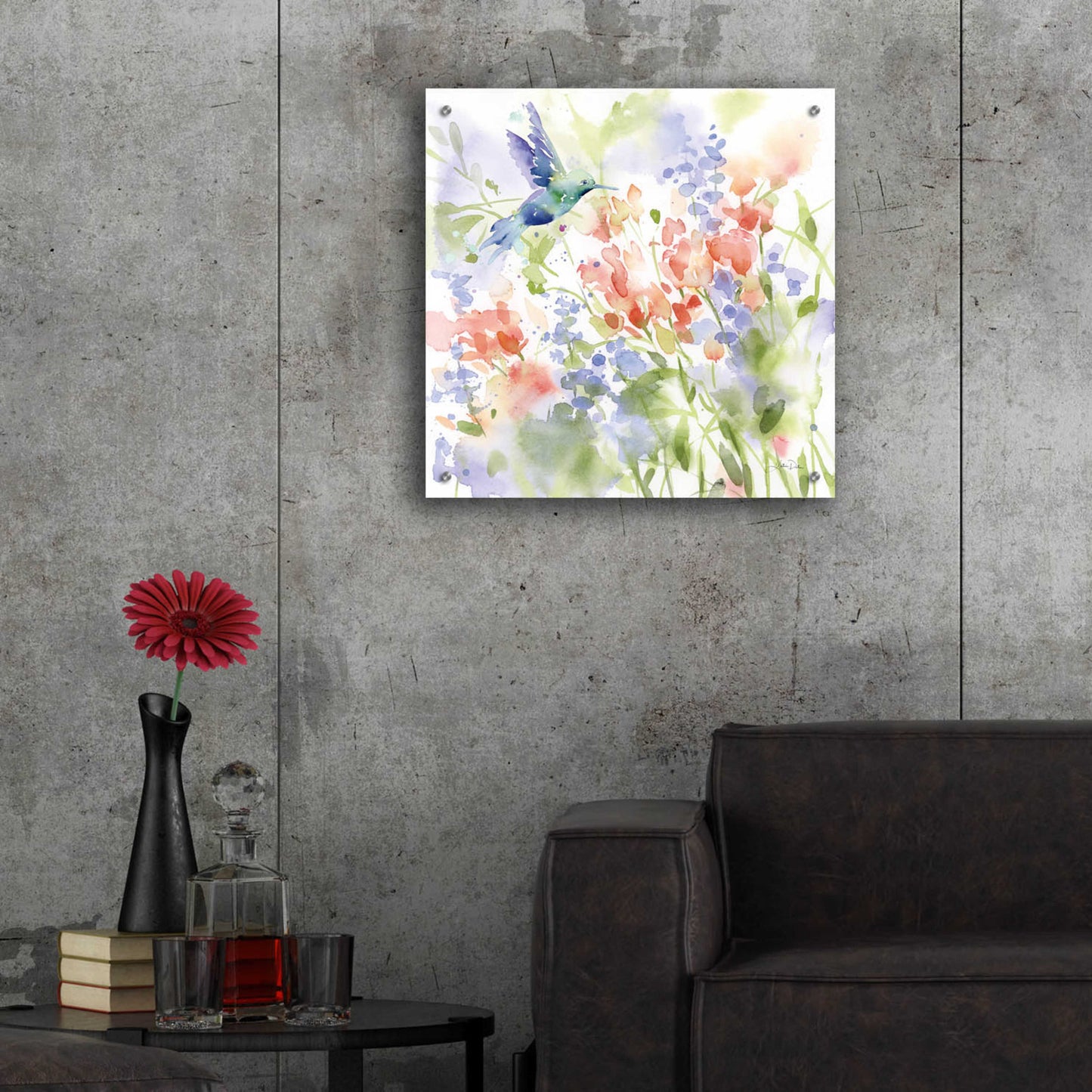 Epic Art 'Hummingbird Meadow' by Katrina Pete, Acrylic Glass Wall Art,24x24