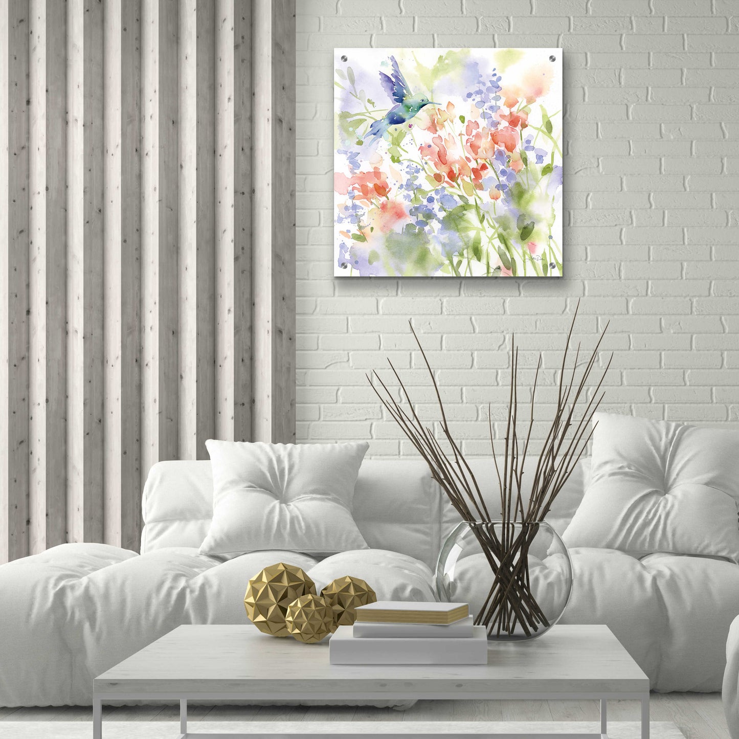 Epic Art 'Hummingbird Meadow' by Katrina Pete, Acrylic Glass Wall Art,24x24