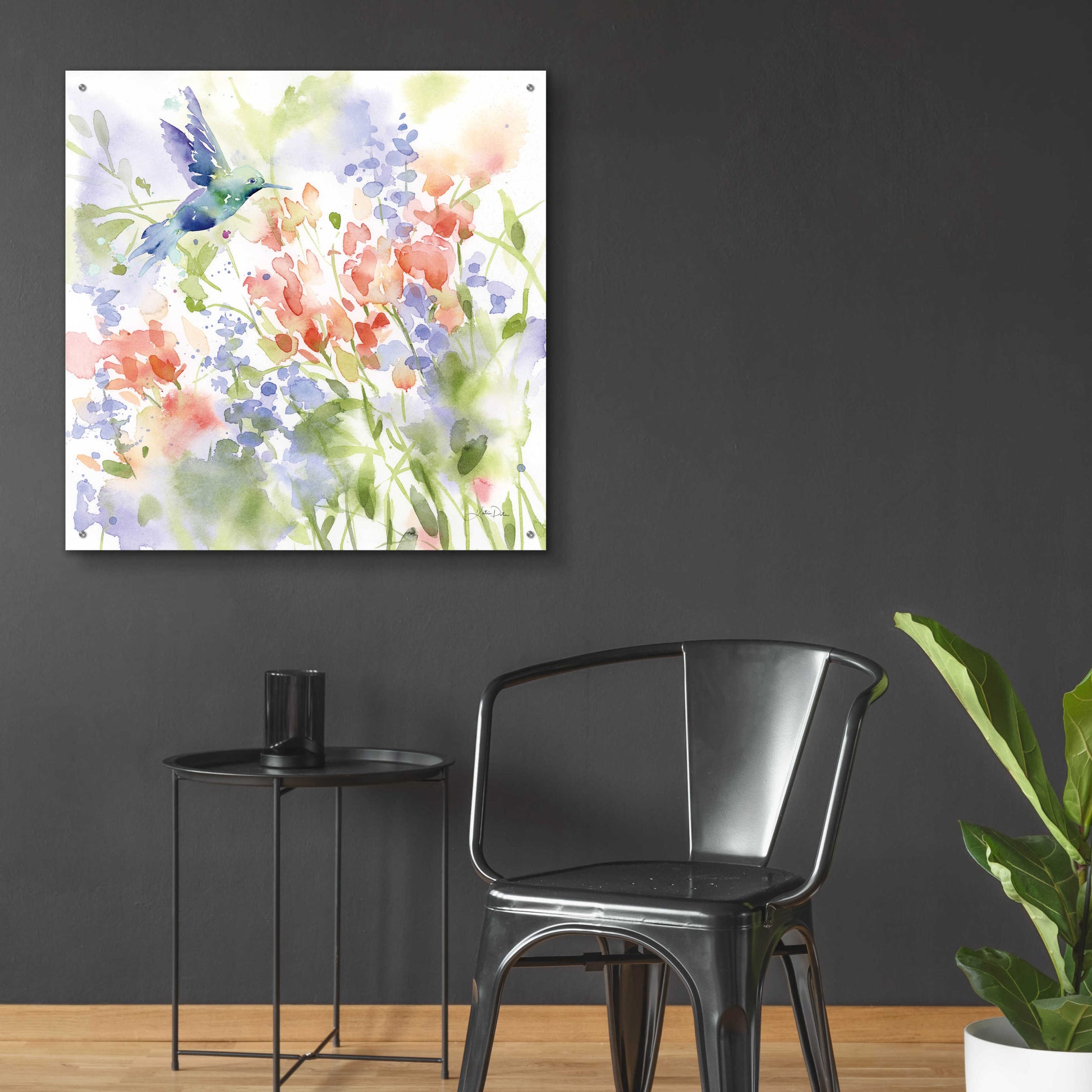 Epic Art 'Hummingbird Meadow' by Katrina Pete, Acrylic Glass Wall Art,36x36