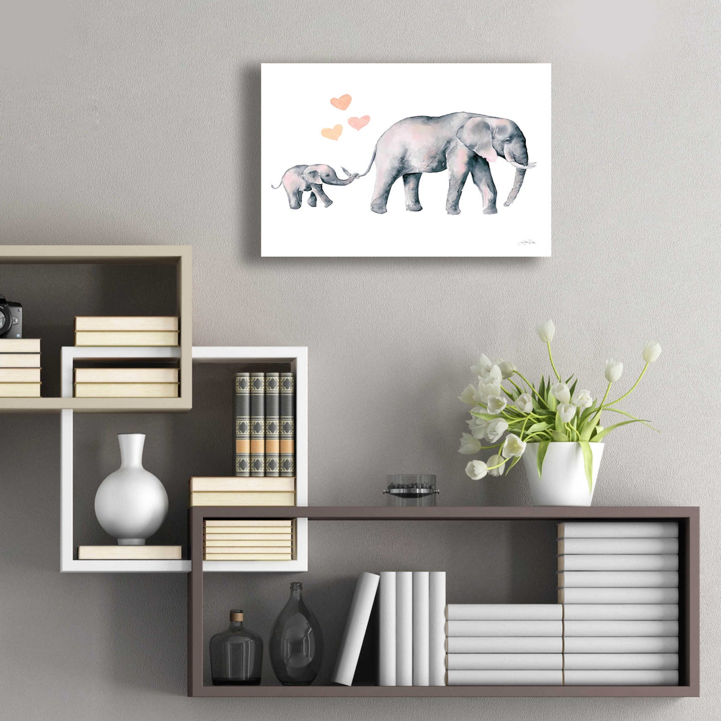 Epic Art 'Elephant Love' by Katrina Pete, Acrylic Glass Wall Art,24x16