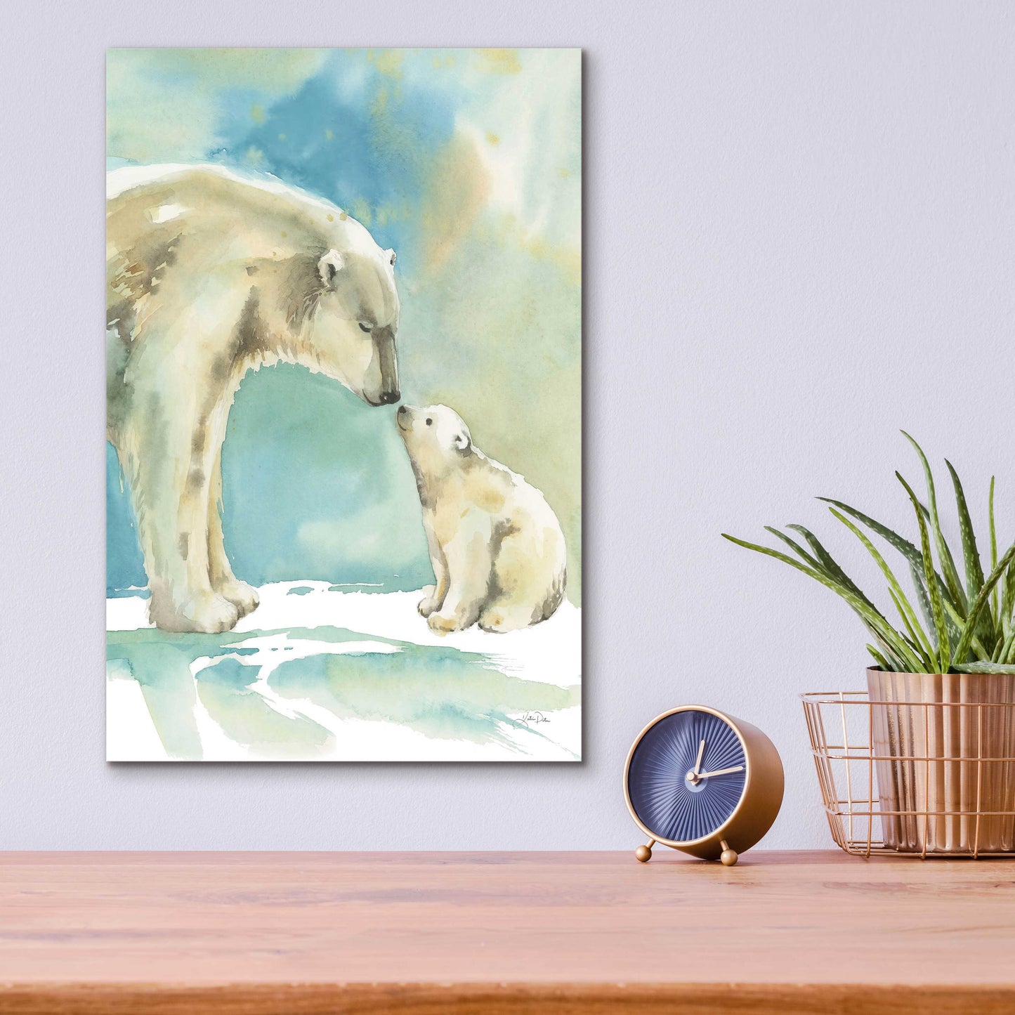 Epic Art 'Polar Bear Love' by Katrina Pete, Acrylic Glass Wall Art,12x16