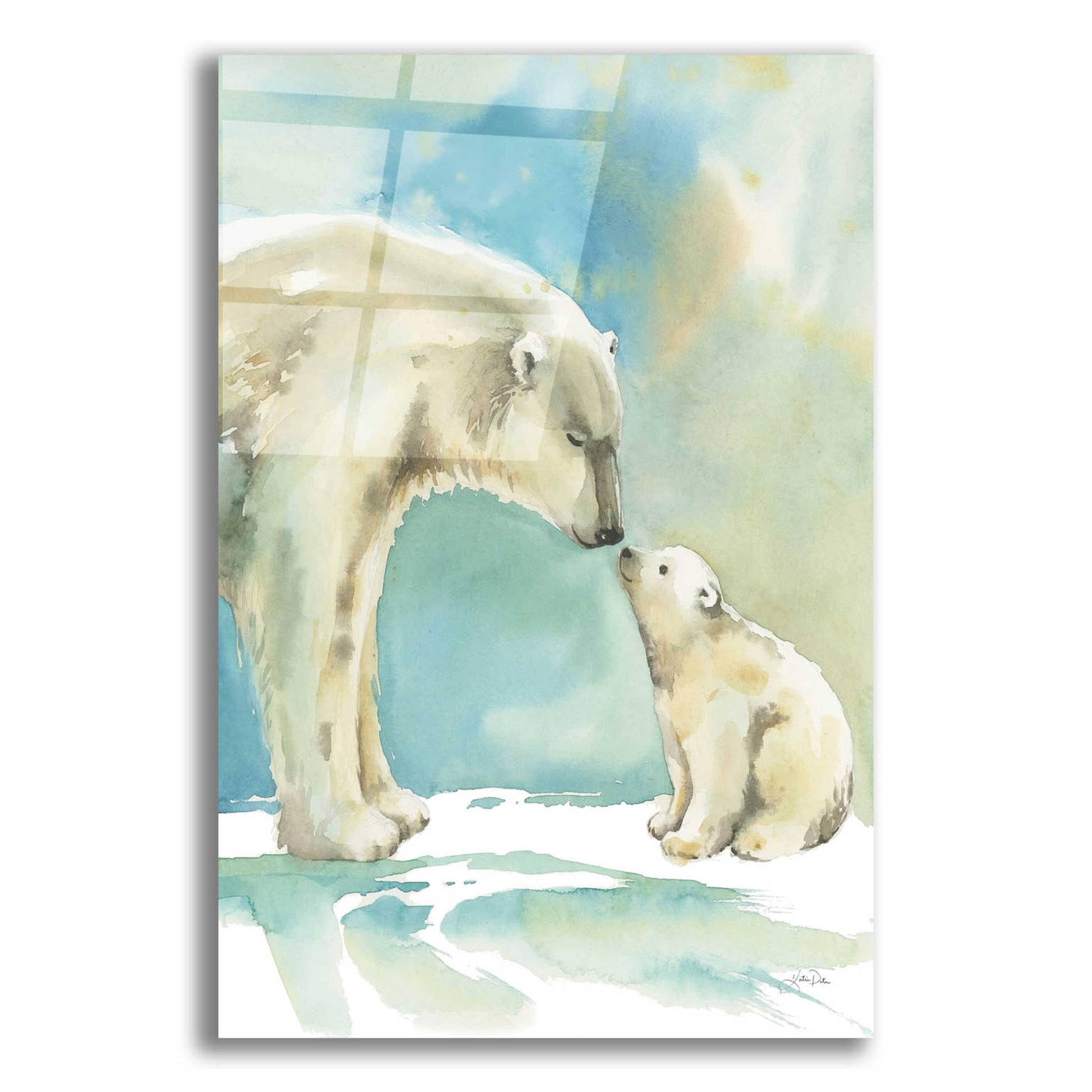 Epic Art 'Polar Bear Love' by Katrina Pete, Acrylic Glass Wall Art,12x16