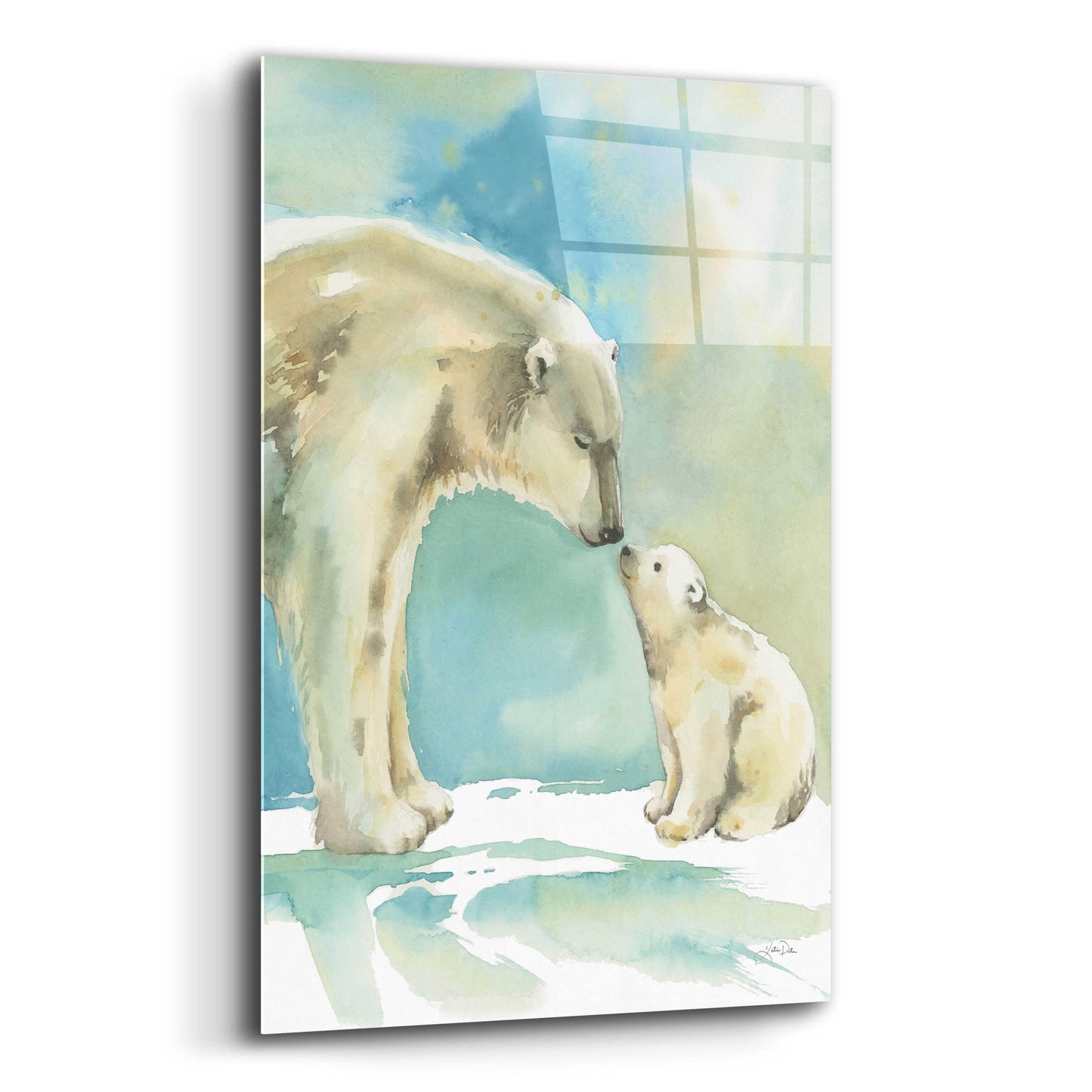 Epic Art 'Polar Bear Love' by Katrina Pete, Acrylic Glass Wall Art,16x24