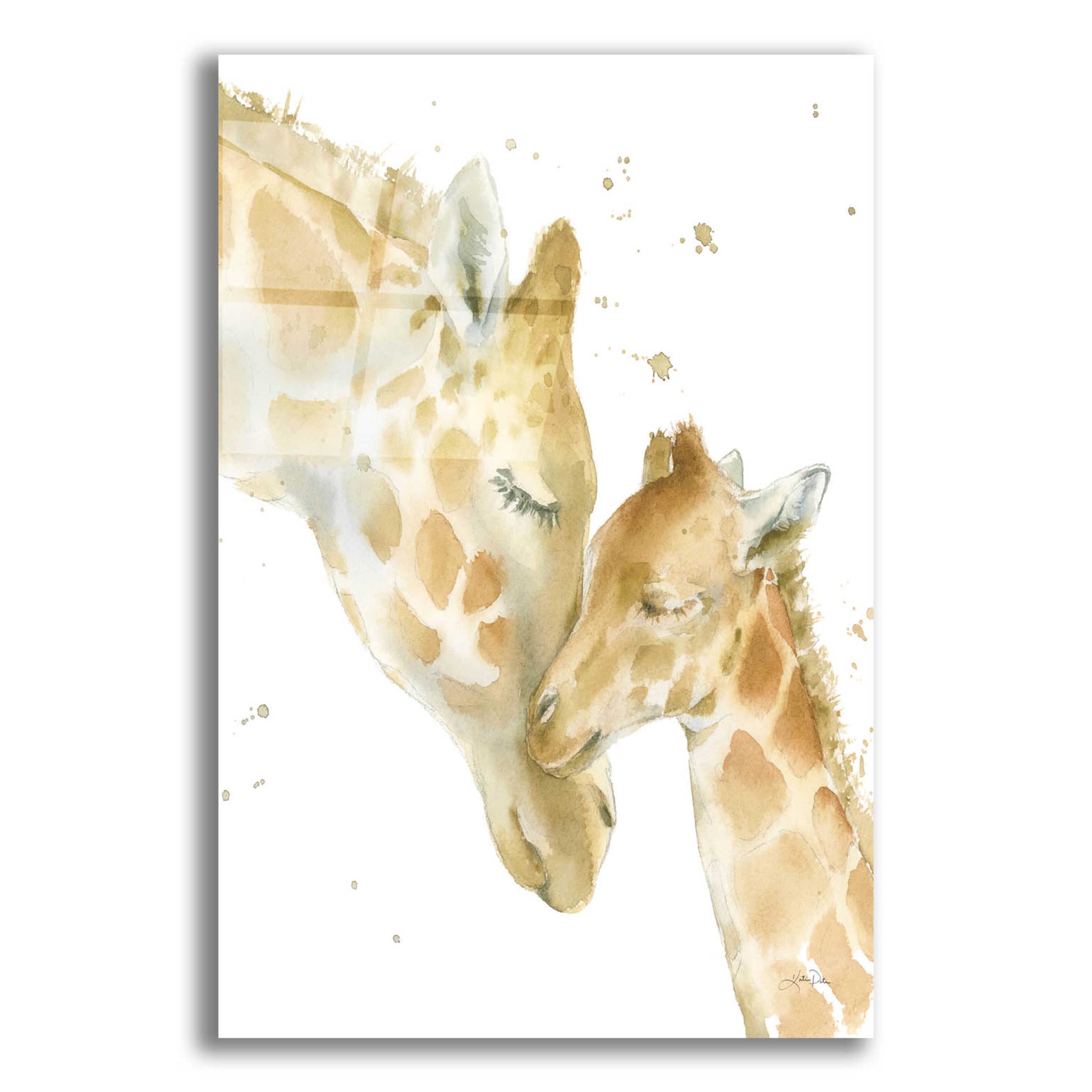 Epic Art 'Giraffe Love' by Katrina Pete, Acrylic Glass Wall Art,12x16